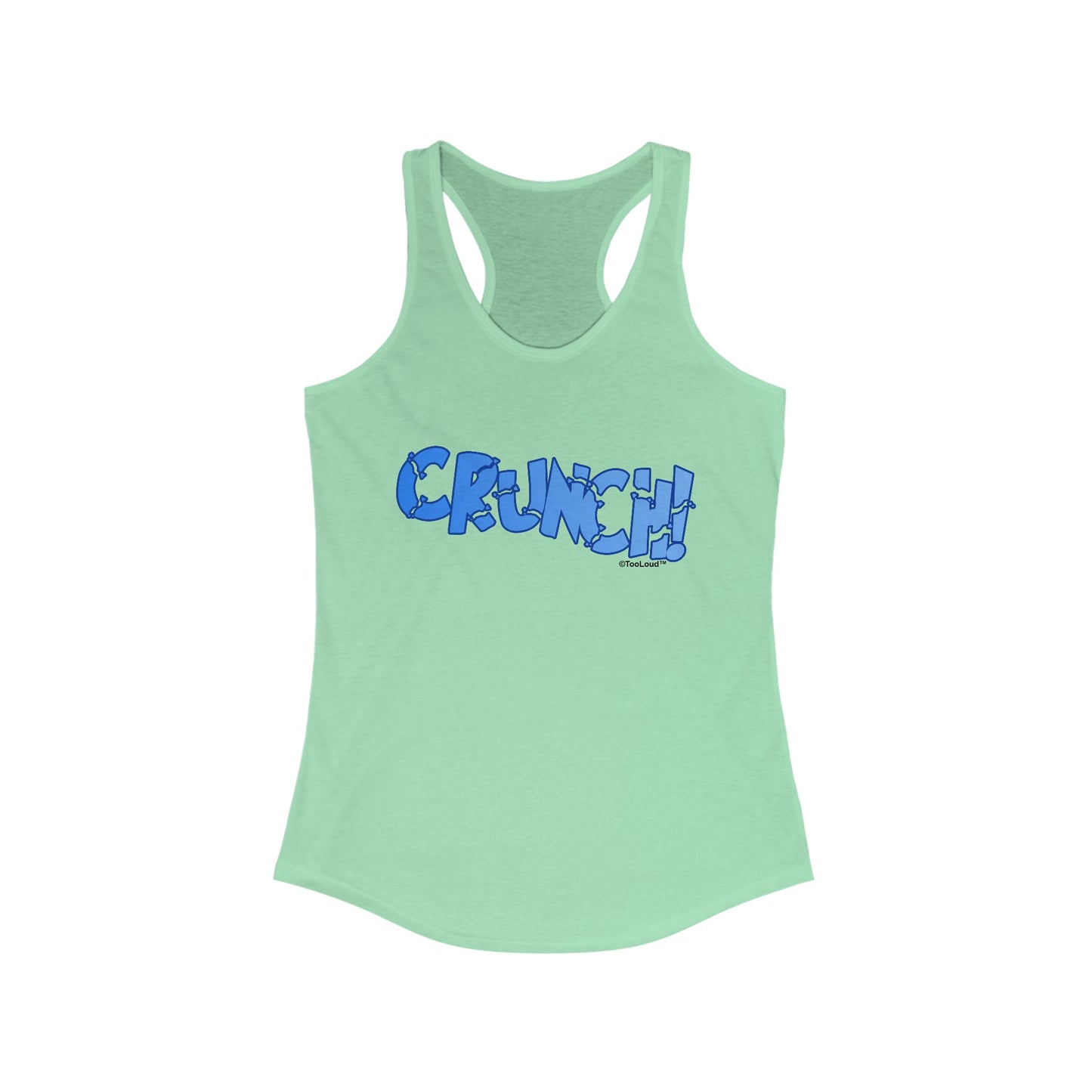 Onomatopoeia Crunch Women's Racerback Tank Top by TOOLOUD