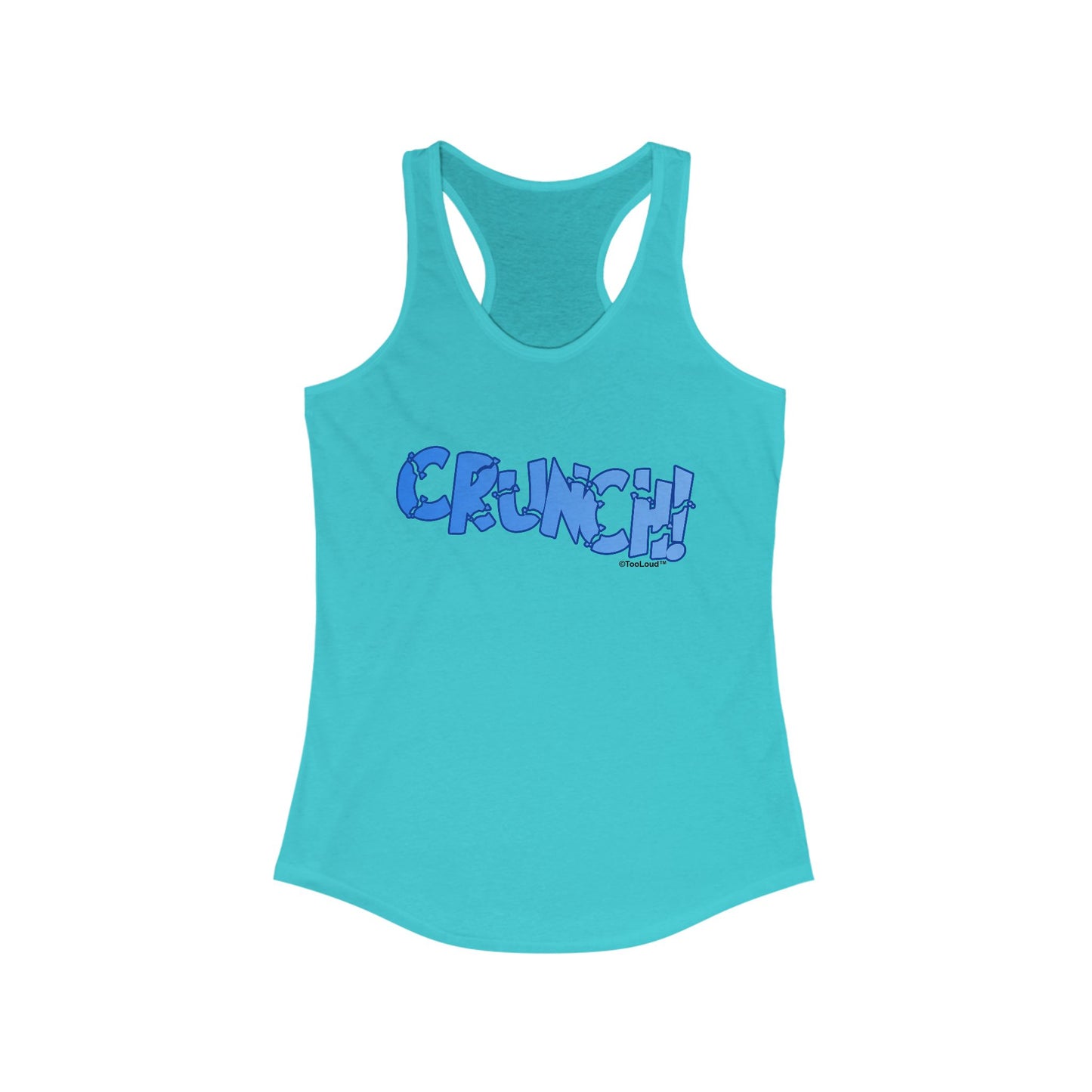 Onomatopoeia Crunch Women's Racerback Tank Top by TOOLOUD
