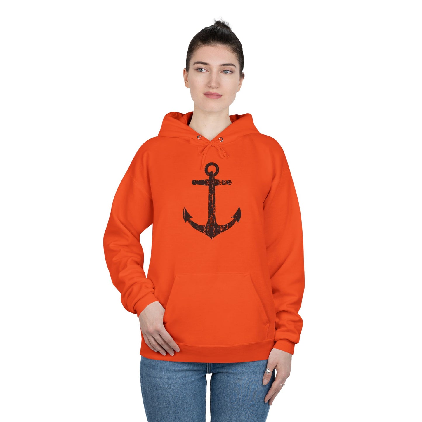 Distressed Nautical Sailor Anchor Hoodie Sweatshirt by TOOLOUD