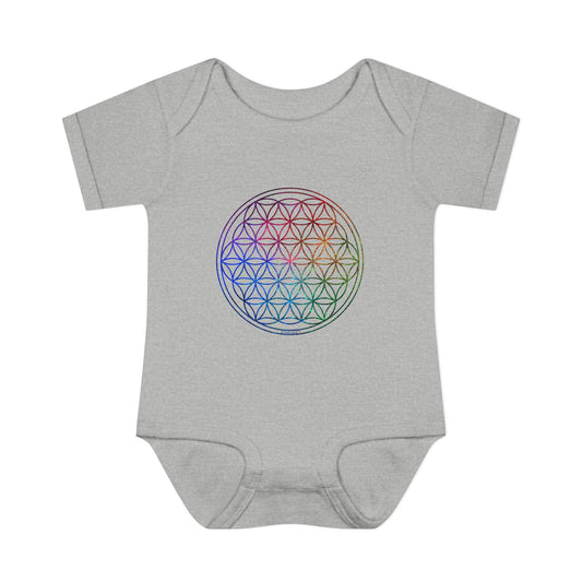Flower of Life Circle Baby Romper Bodysuit by TOOLOUD