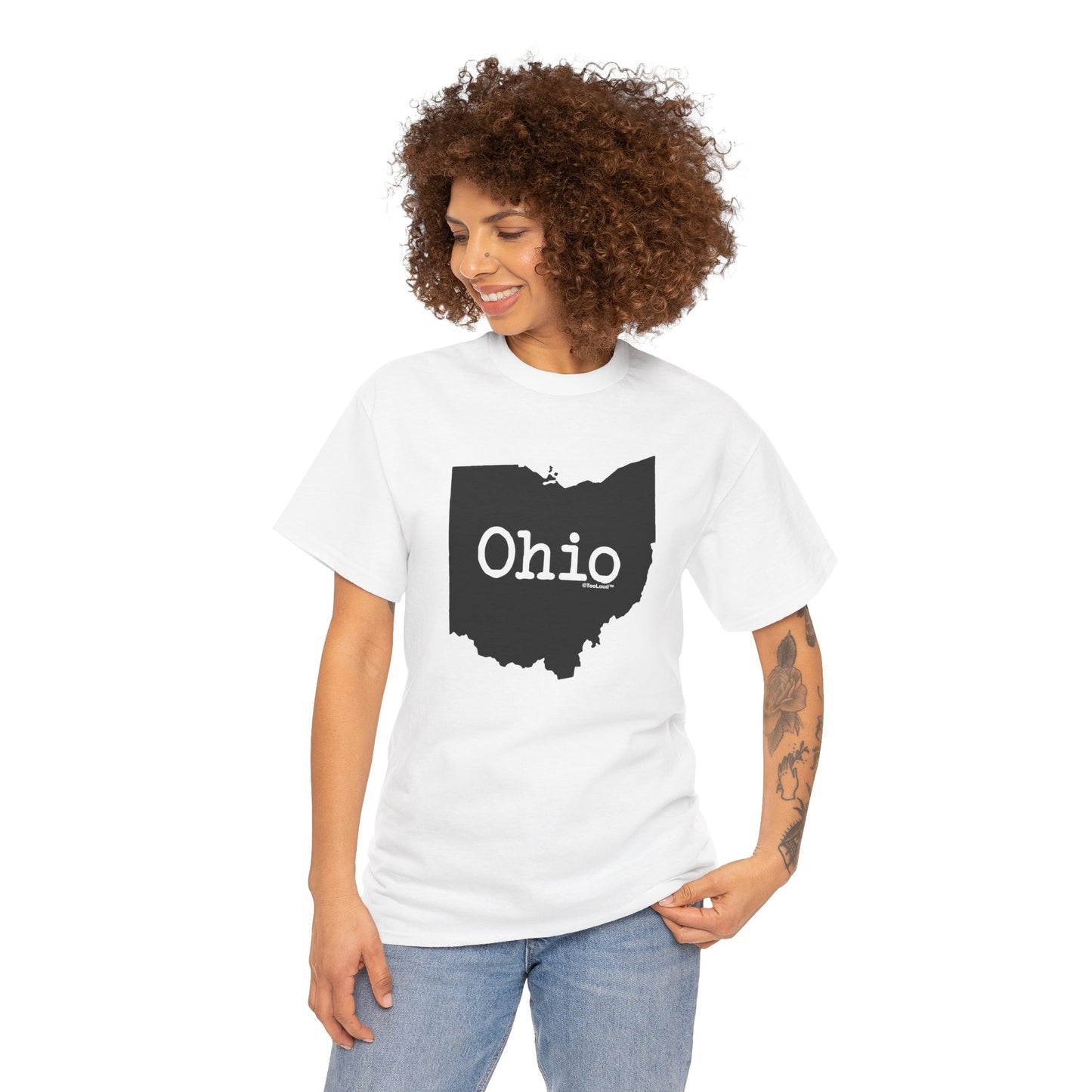 Ohio - United States Shape Print Adult T-Shirt by TOOLOUD