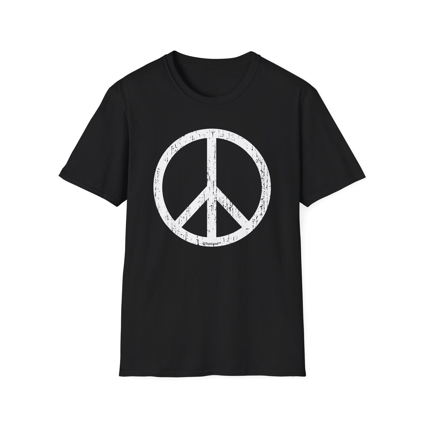 Peace Sign Symbol - Distressed Adult Dark T-Shirt by TOOLOUD
