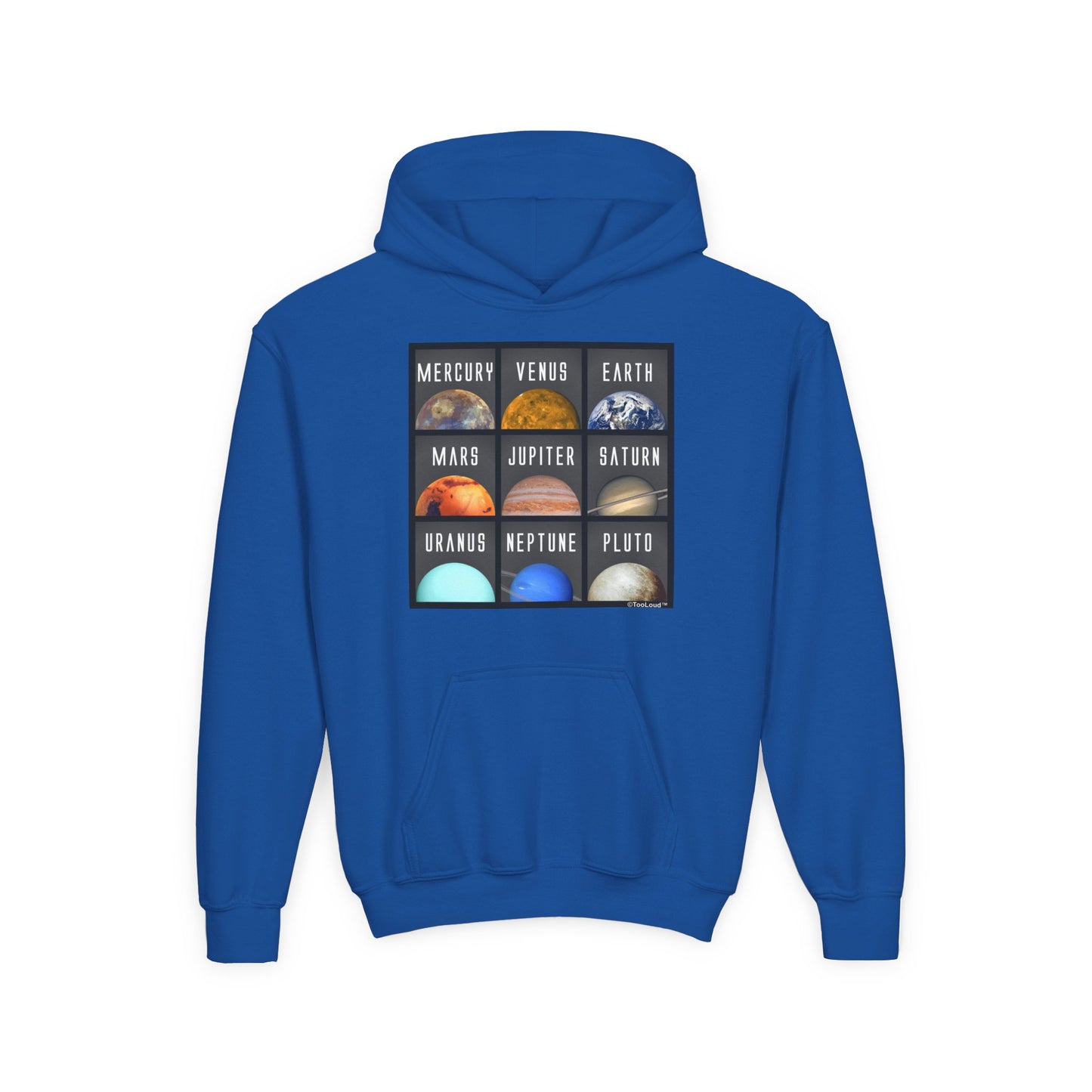 Solar System Squares Children's Youth Hoodie by TOOLOUD