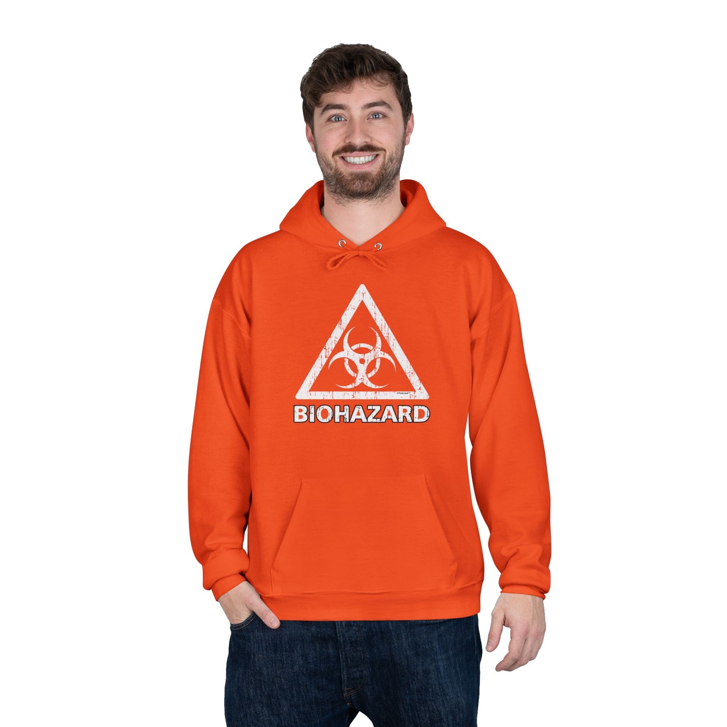 Biohazard Sign Distressed Dark Pullover Hoodie Sweatshirt by TOOLOUD
