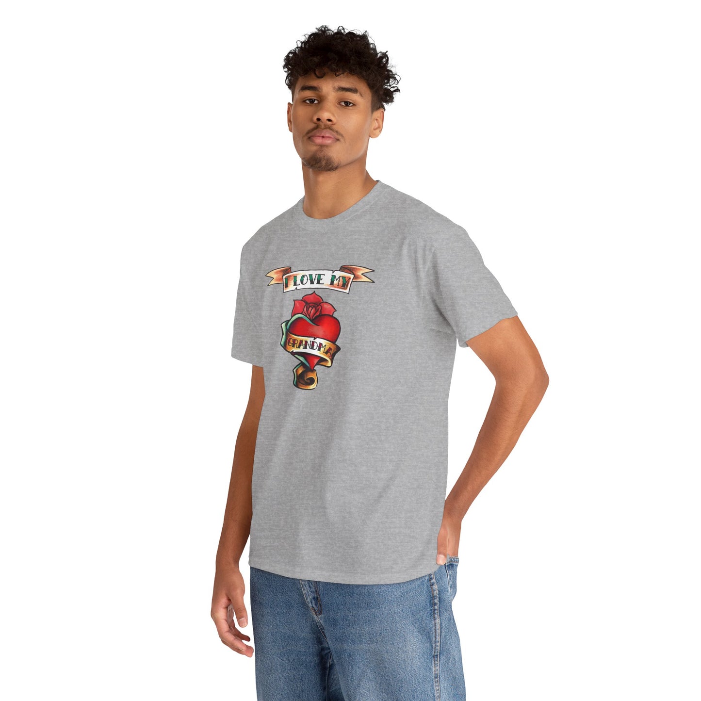 Heart Tattoo I Love My Grandma Adult T-Shirt by TOOLOUD