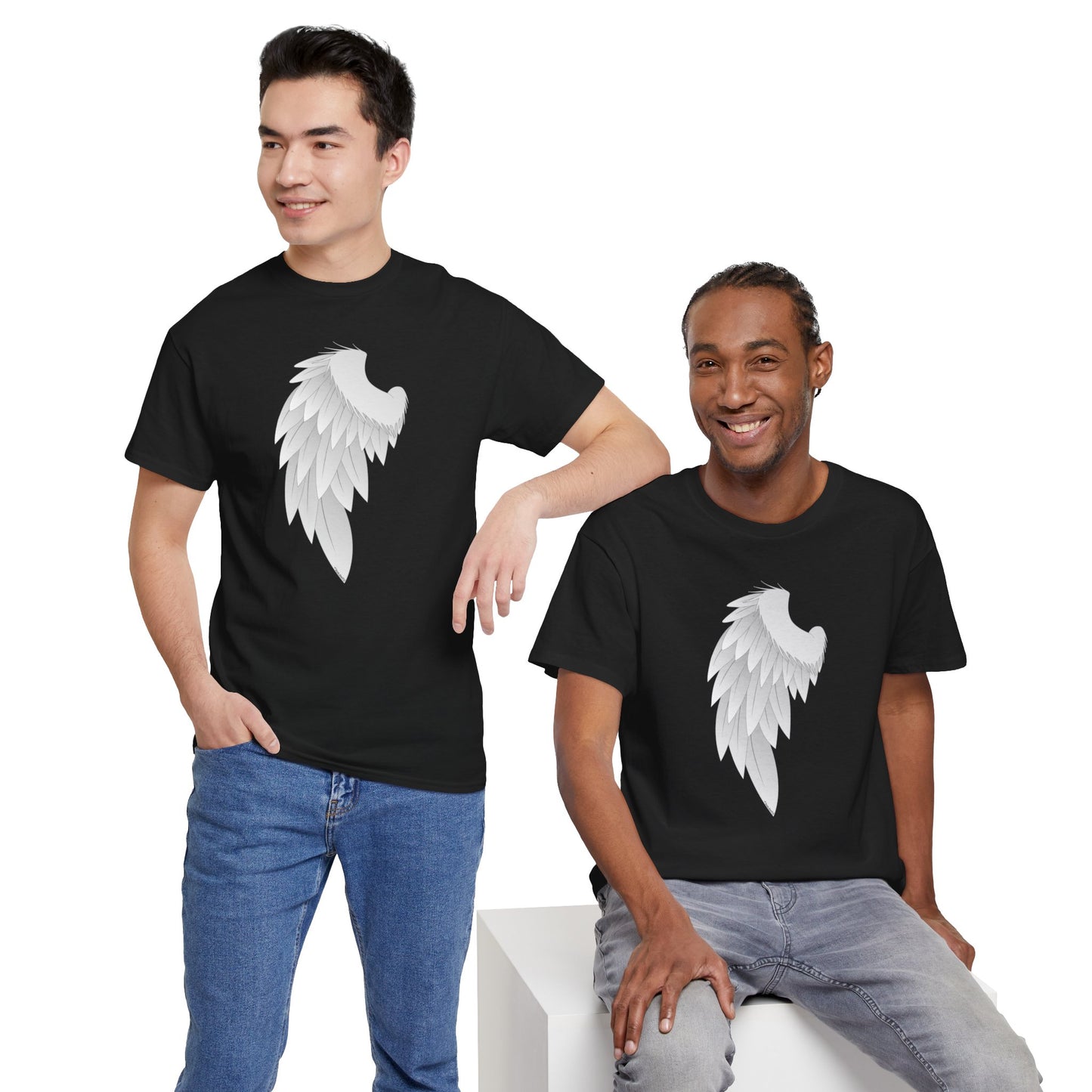 Single Left Angel Wing Design - Adults Dark T-Shirt by TOOLOUD