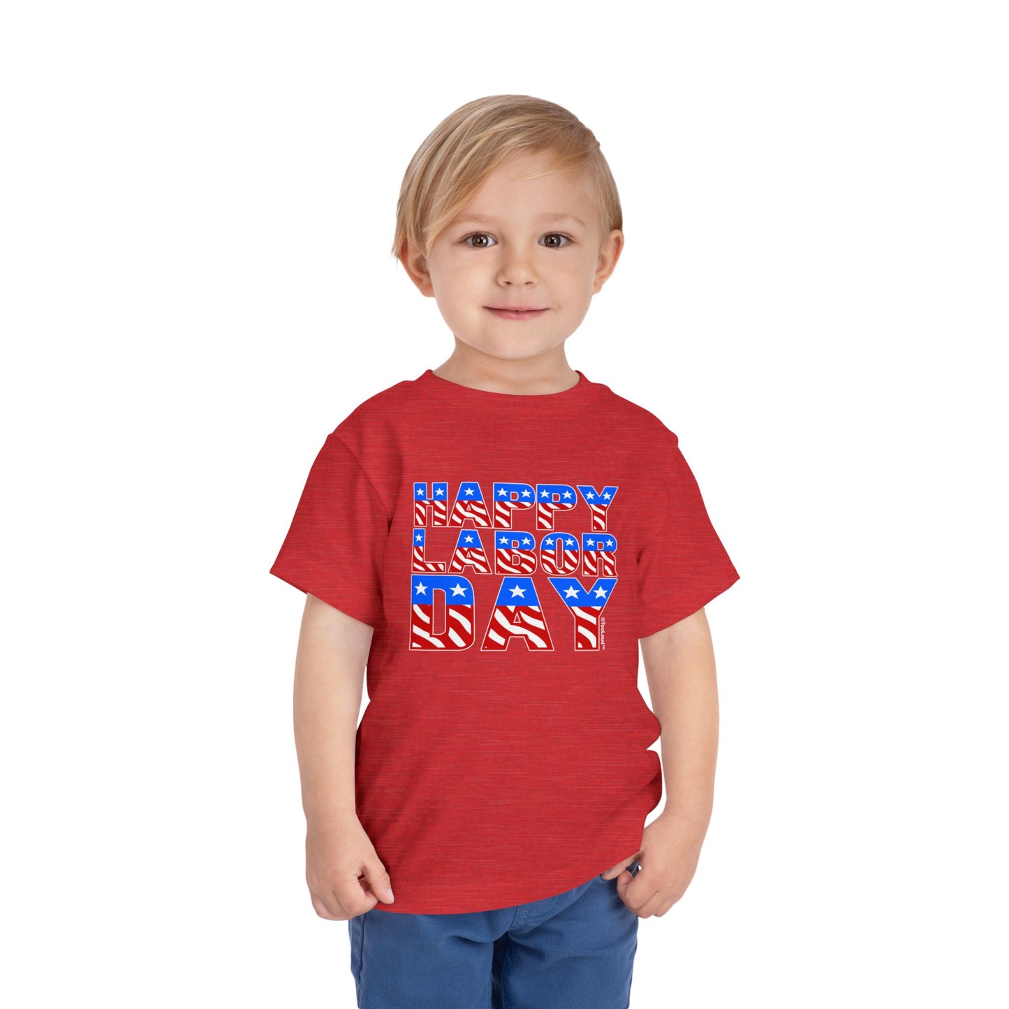 Happy Labor Day ColorText Toddler T-Shirt by TOOLOUD