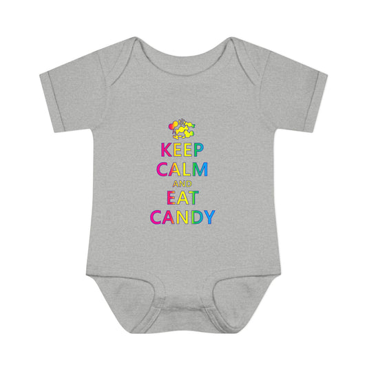 Keep Calm and Eat Candy Infant One Piece Bodysuit by TOOLOUD