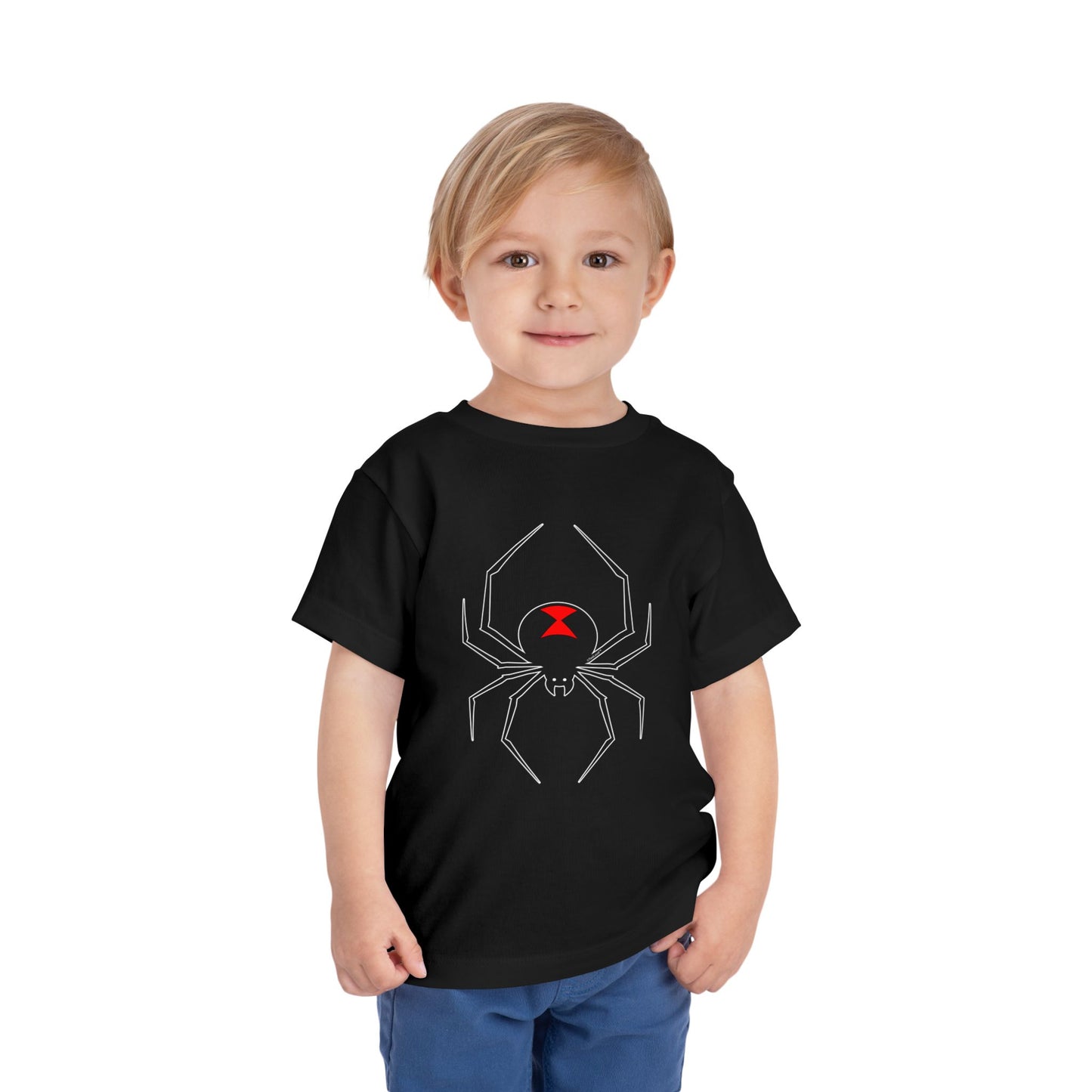 Black Widow Spider Design Toddler Dark T-Shirt by TOOLOUD