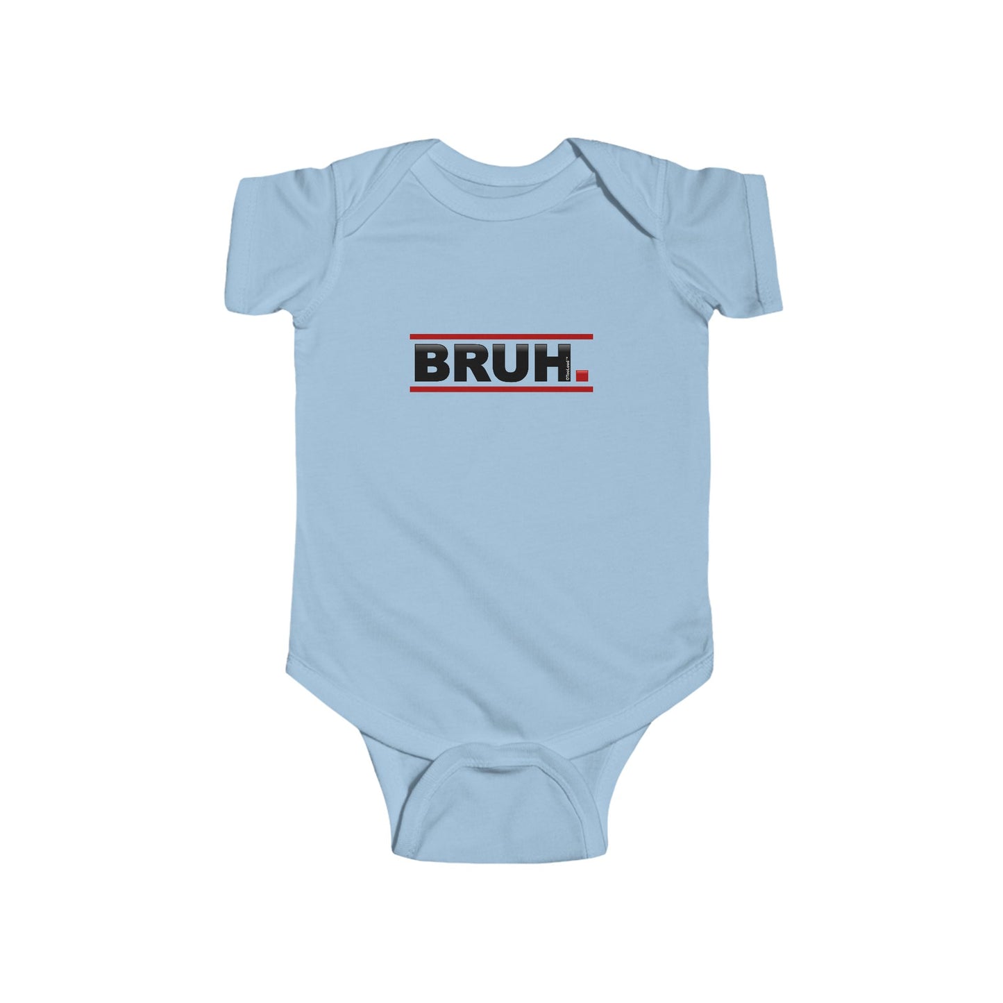 Bruh Text Only Baby Romper Bodysuit by TOOLOUD