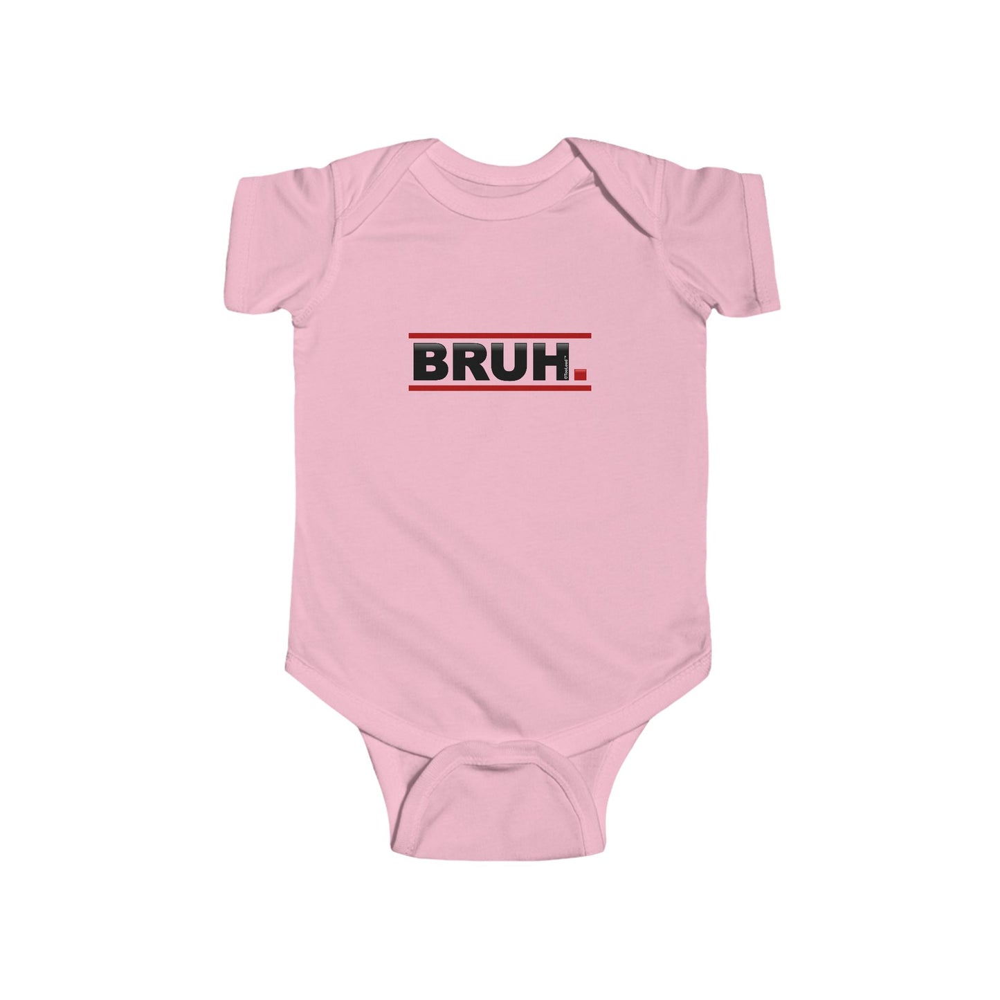 Bruh Text Only Baby Romper Bodysuit by TOOLOUD