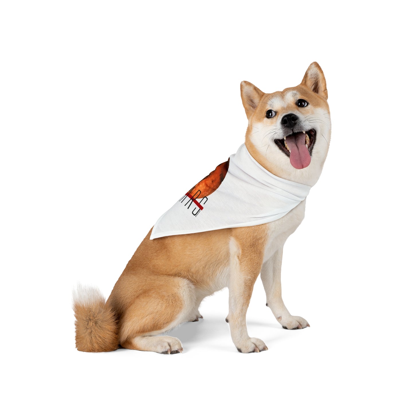 Planet Mars Text Printed White Dog/Pet Bandana 2 sizes by TOOLOUD