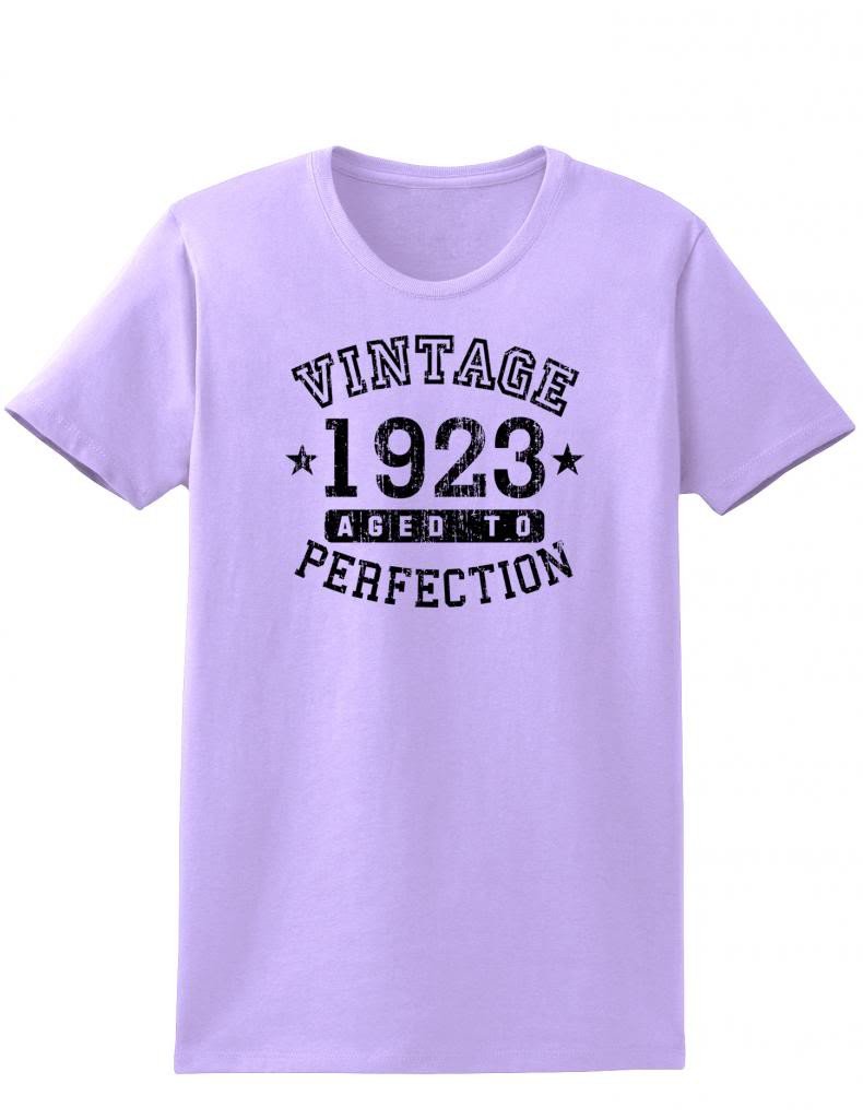 1923 - Ladies Vintage Birth Year Aged To Perfection Birthday T-Shirt-TooLoud-Lavender-XX-Large-Davson Sales