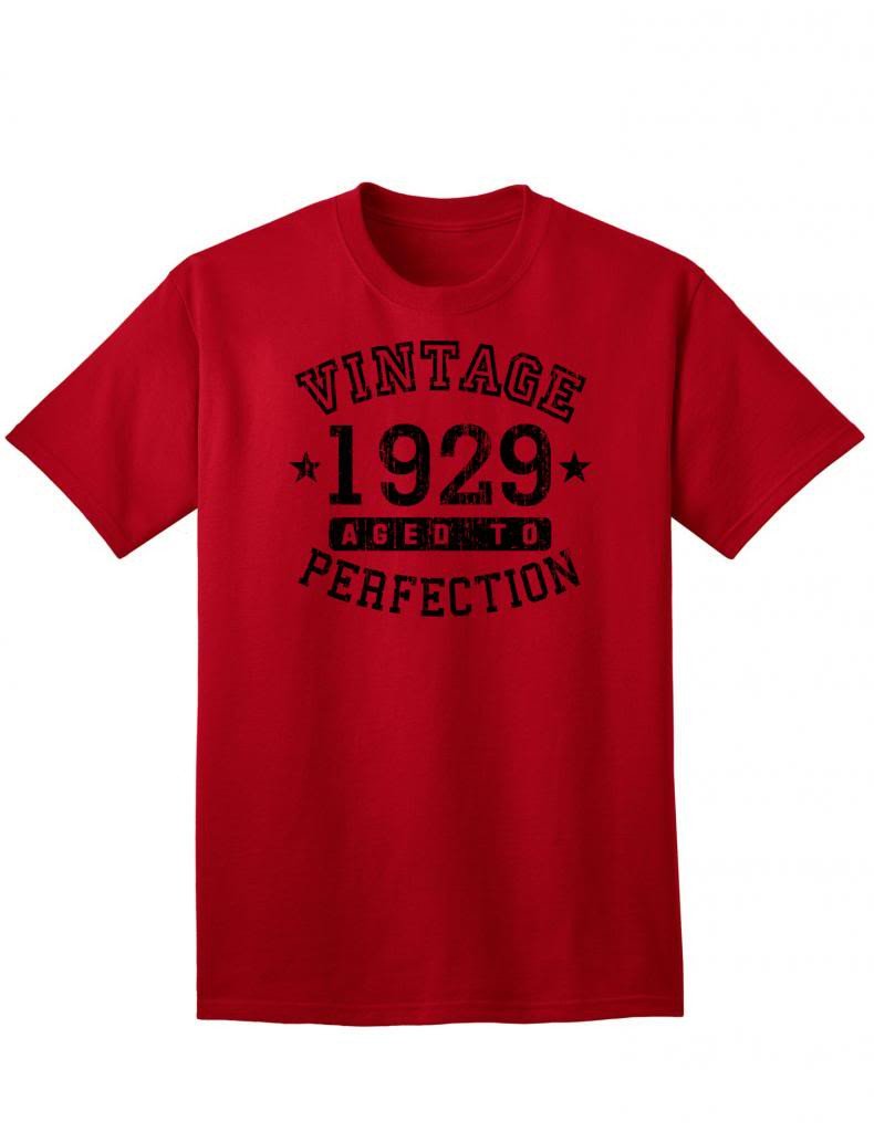 1929 - Adult Unisex Vintage Birth Year Aged To Perfection Birthday T-Shirt-TooLoud-Red-XXX-Large-Davson Sales