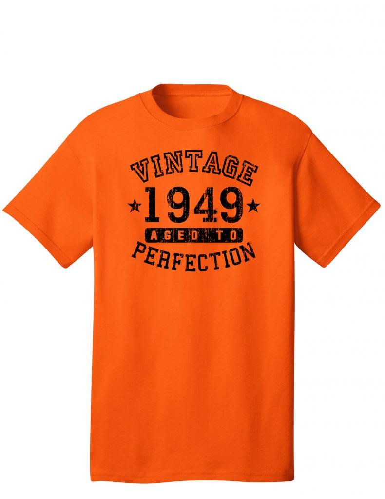 1949 - Adult Unisex Vintage Birth Year Aged To Perfection Birthday T-Shirt-TooLoud-Orange-XXX-Large-Davson Sales