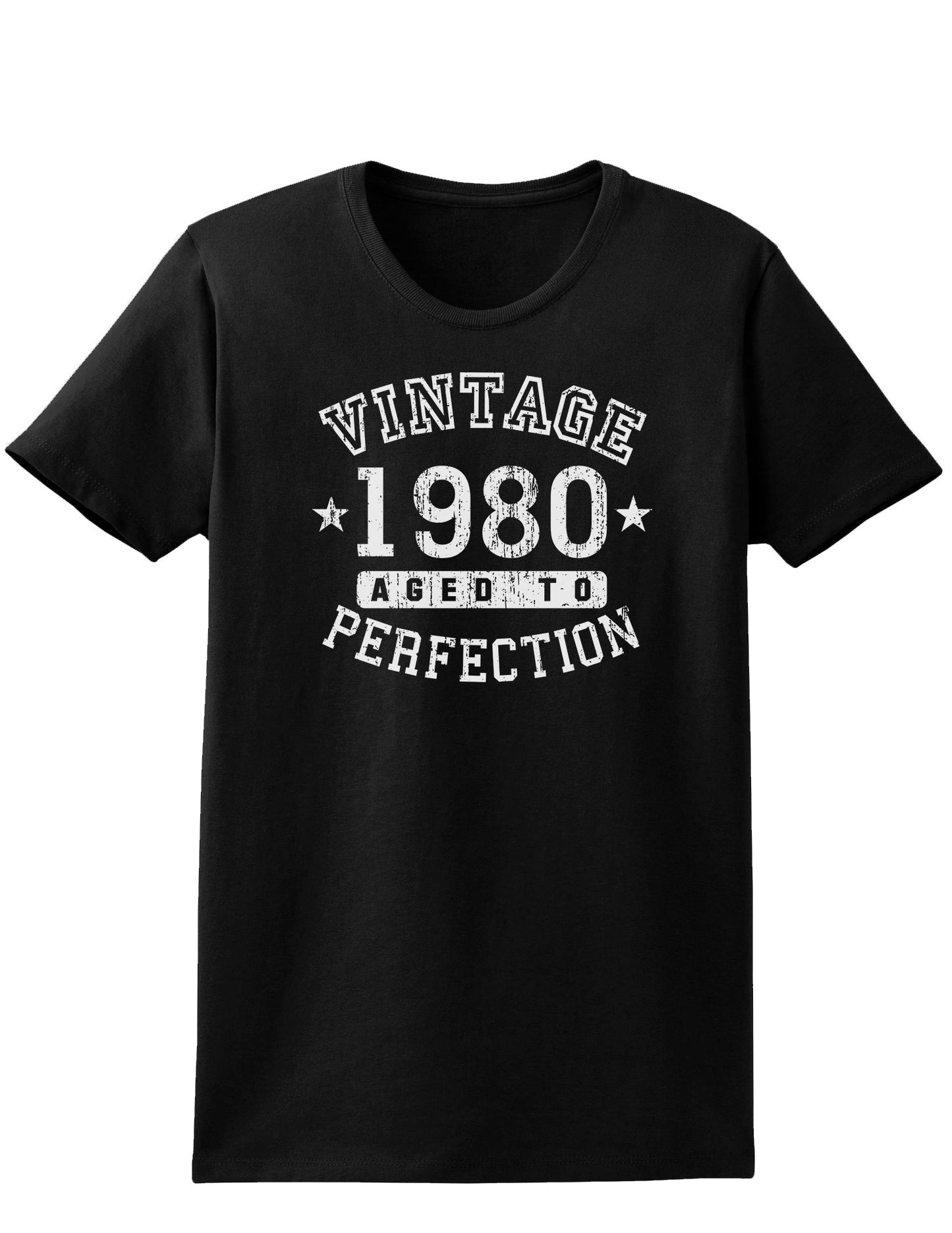 1980 - Vintage Birth Year Womens Dark T-Shirt-TooLoud-Black-X-Small-Davson Sales