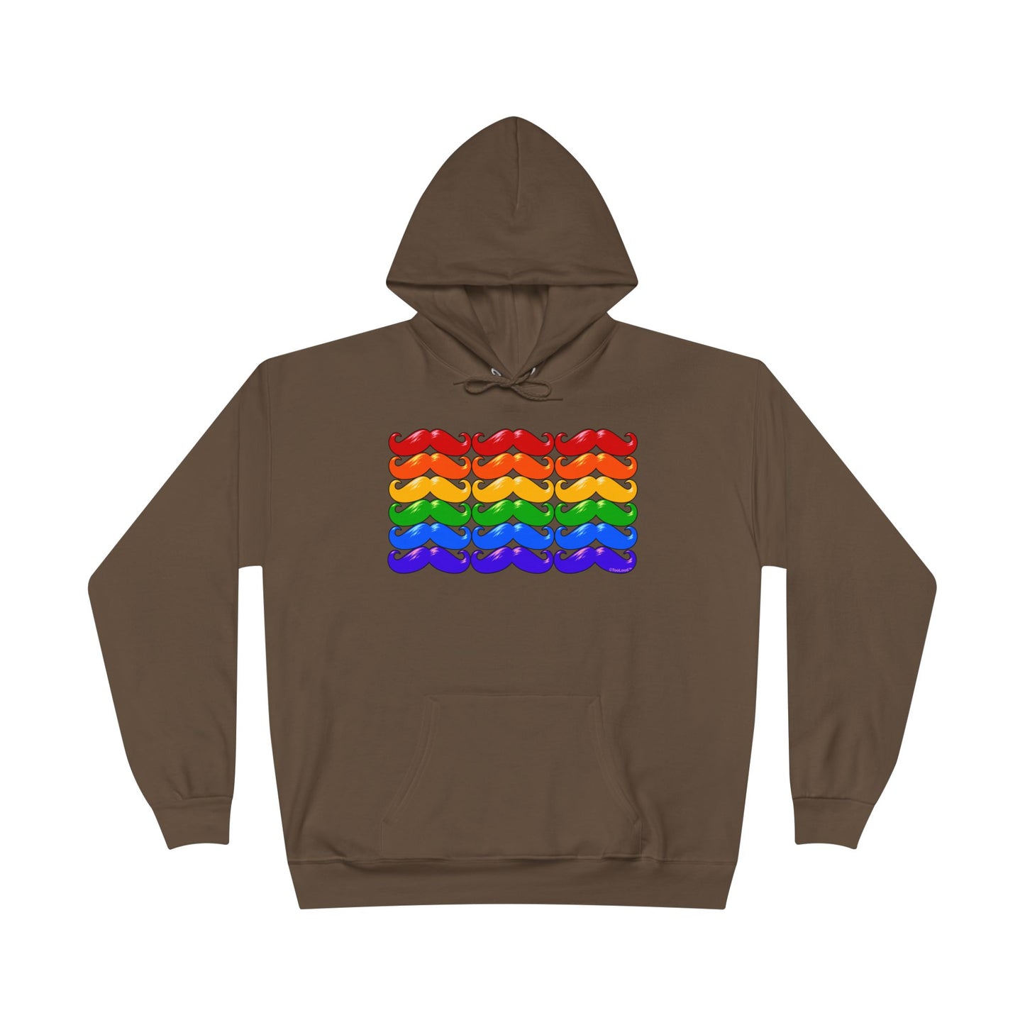 Rainbow Mustaches Gay Pride Flag Unisex Hoodie Sweatshirt by TOOLOUD