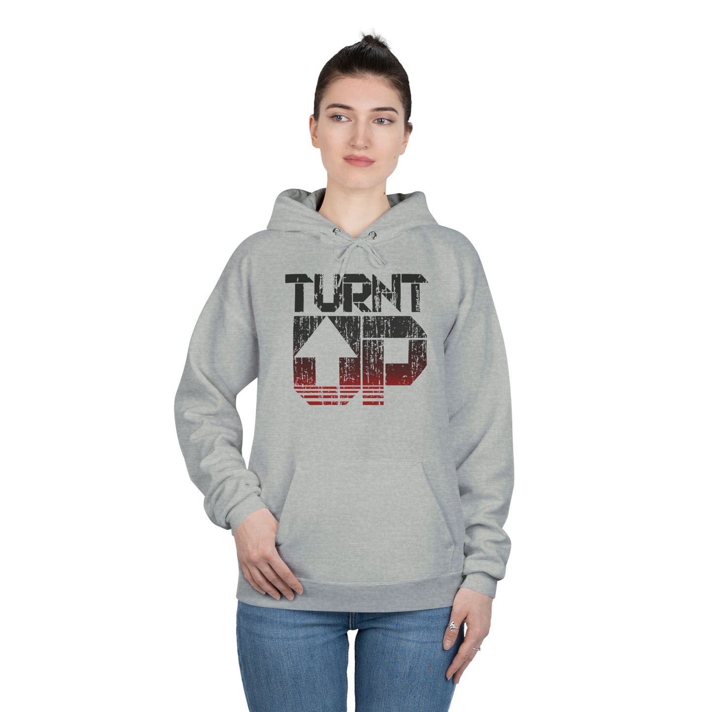 Turnt Up Distressed Unisex Hoodie Sweatshirt by TOOLOUD