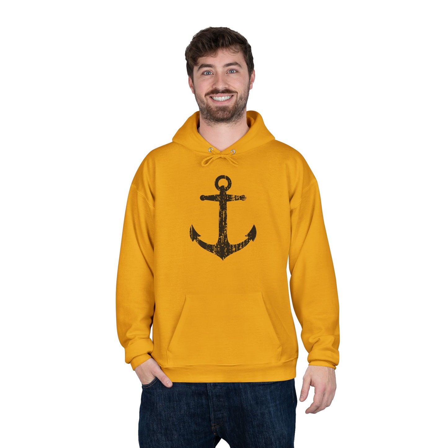 Distressed Nautical Sailor Anchor Hoodie Sweatshirt by TOOLOUD