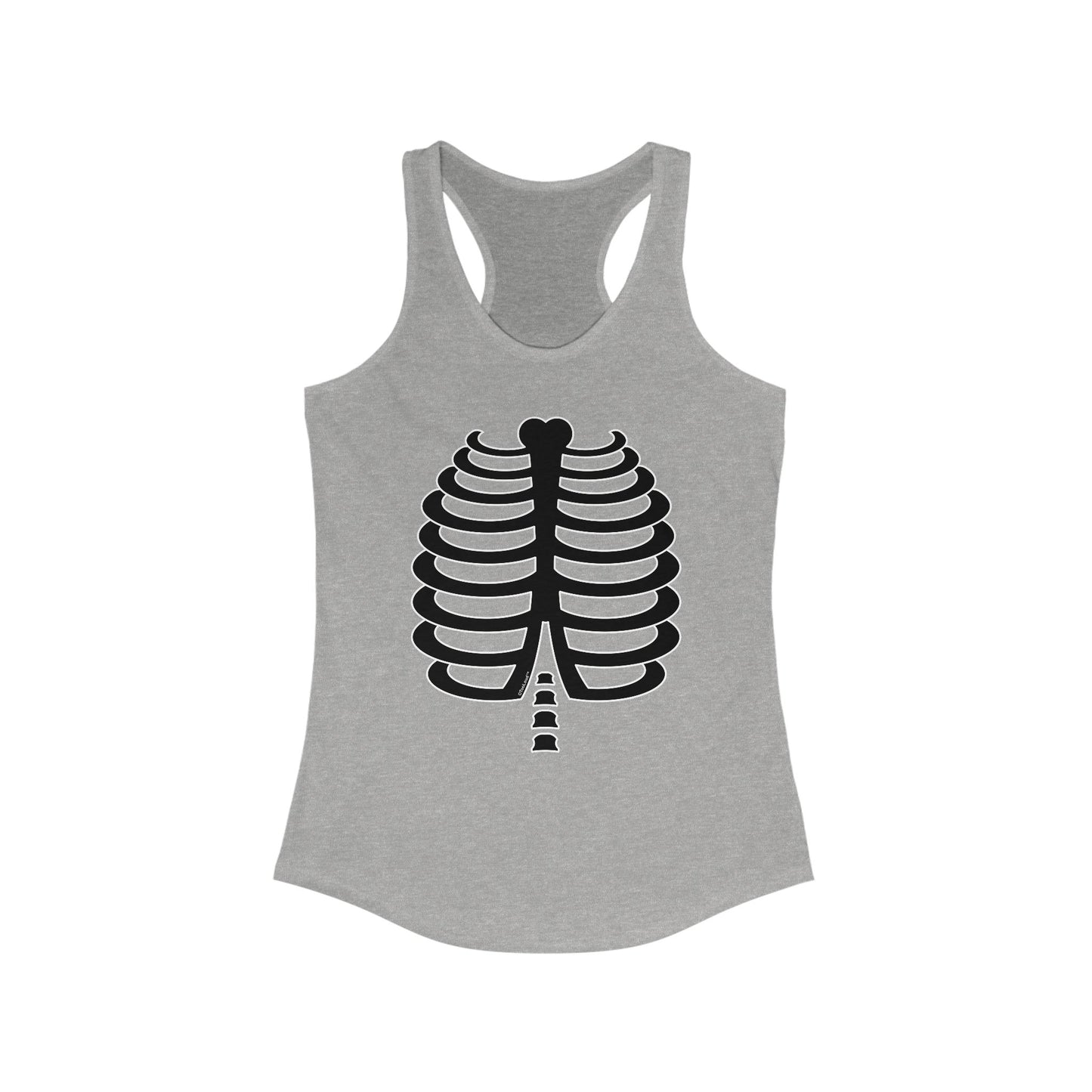 Black Skeleton Ribcage Halloween Women's Racerback Tank Top by TOOLOUD