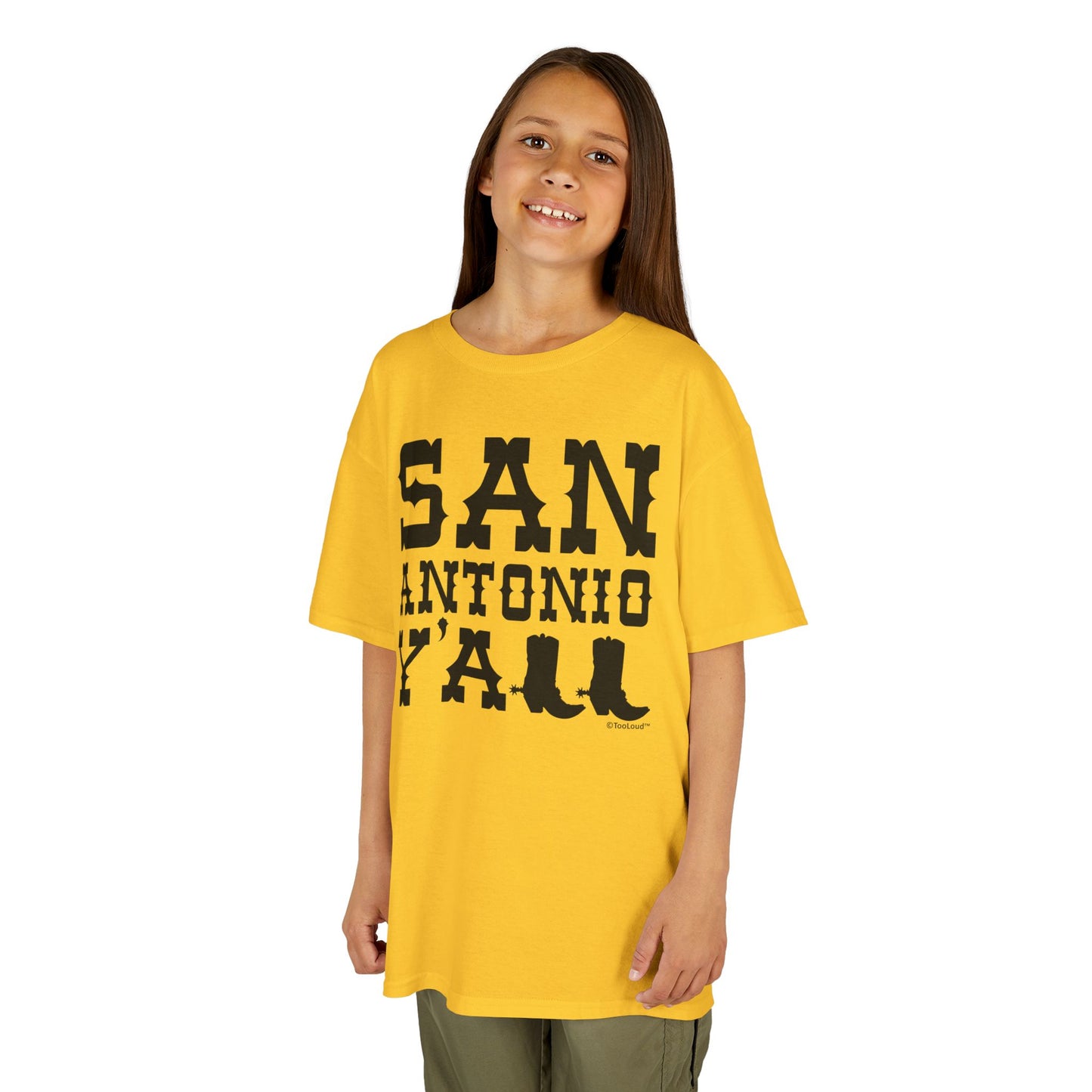 San Antonio Y’all – Boots – Texas Pride Children’s T-Shirt by TOOLOUD