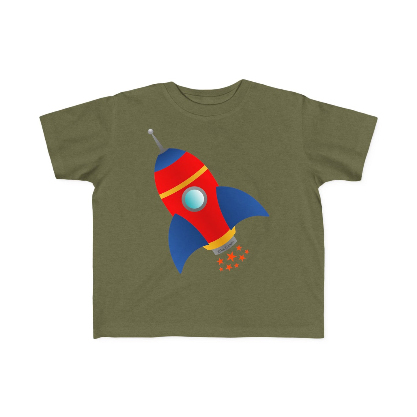Space Rocket Ship and Stars Toddler T-Shirt by TooLoud