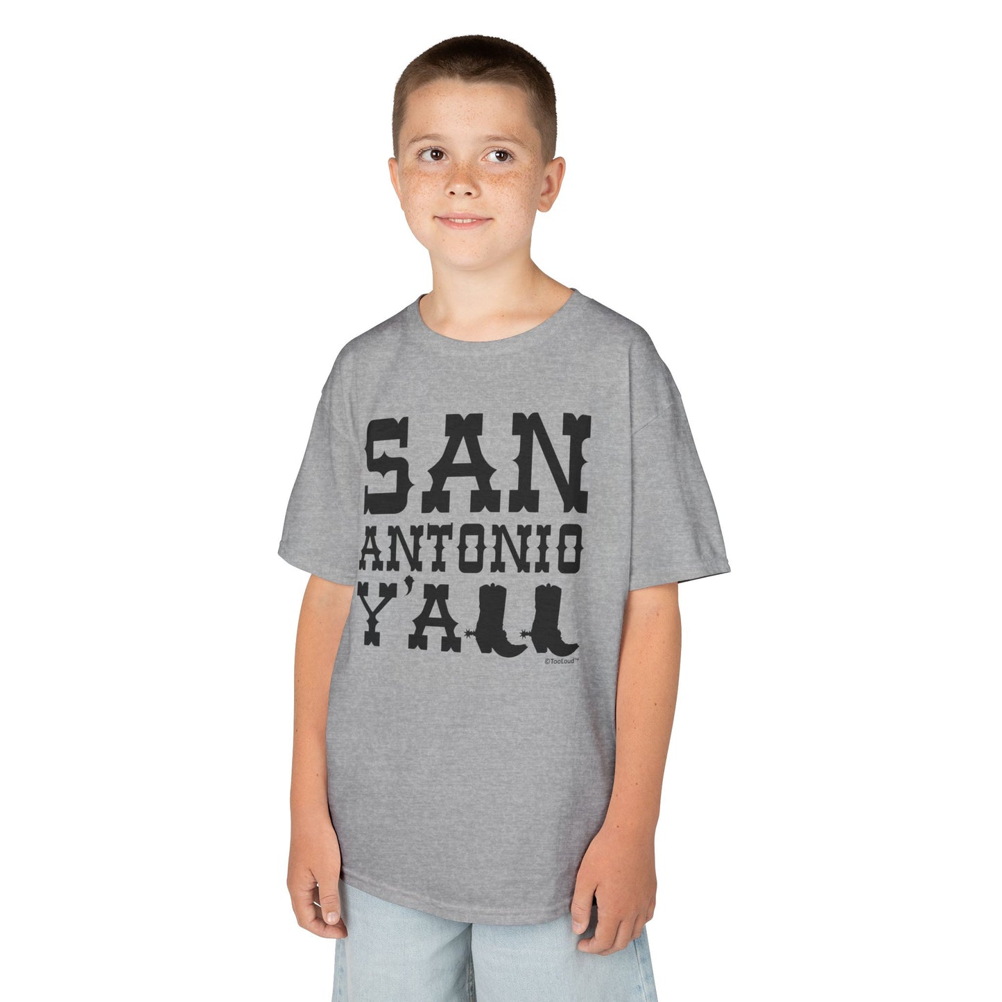 San Antonio Y’all – Boots – Texas Pride Children’s T-Shirt by TOOLOUD