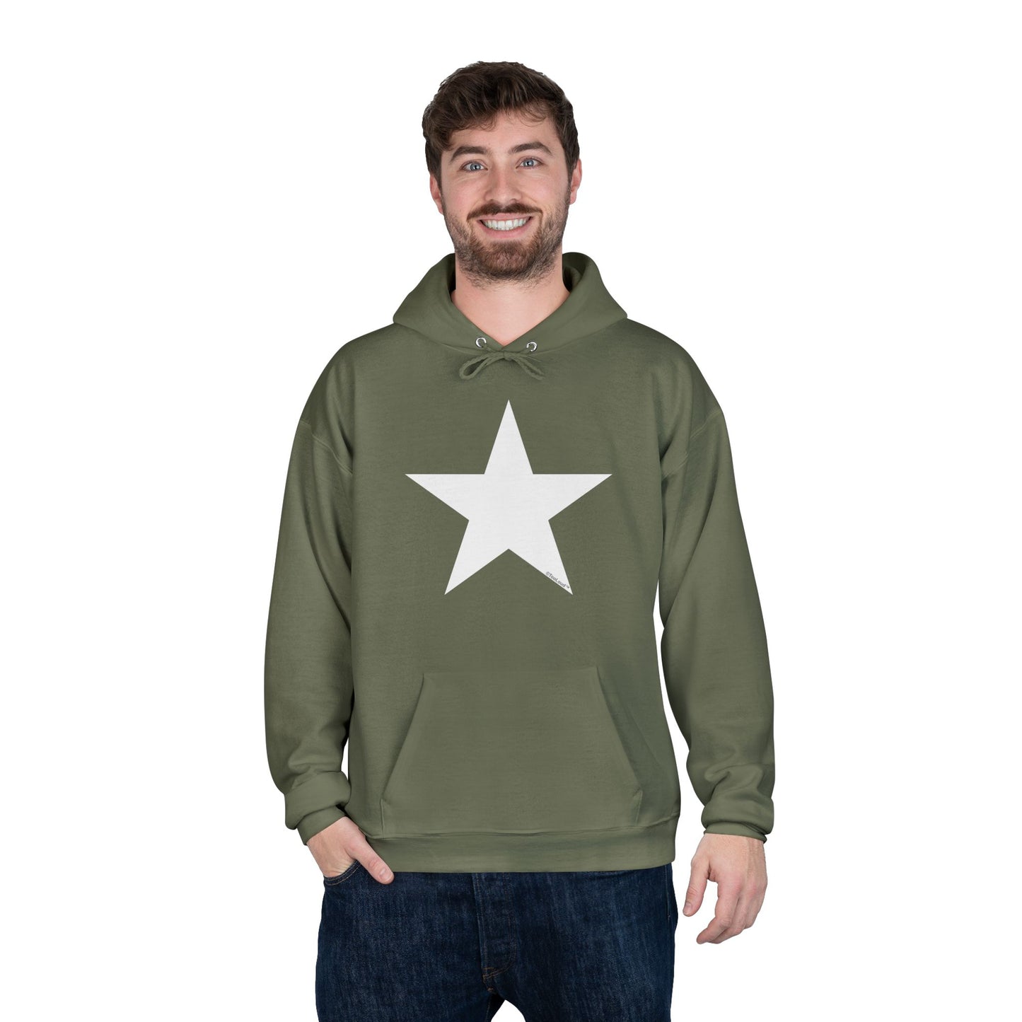 White Star Dark Adult Hoodie Sweatshirt by TOOLOUD
