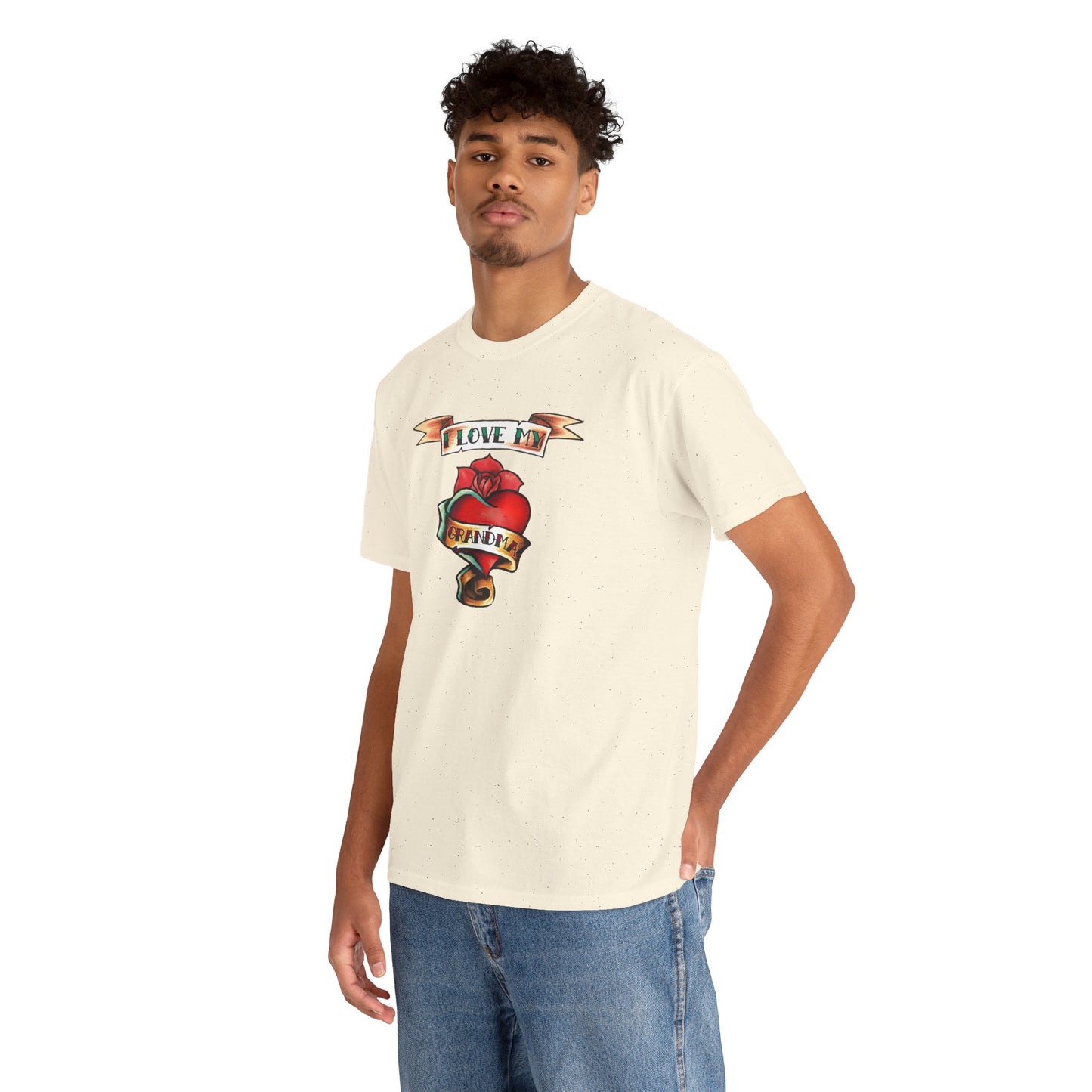 Heart Tattoo I Love My Grandma Adult T-Shirt by TOOLOUD