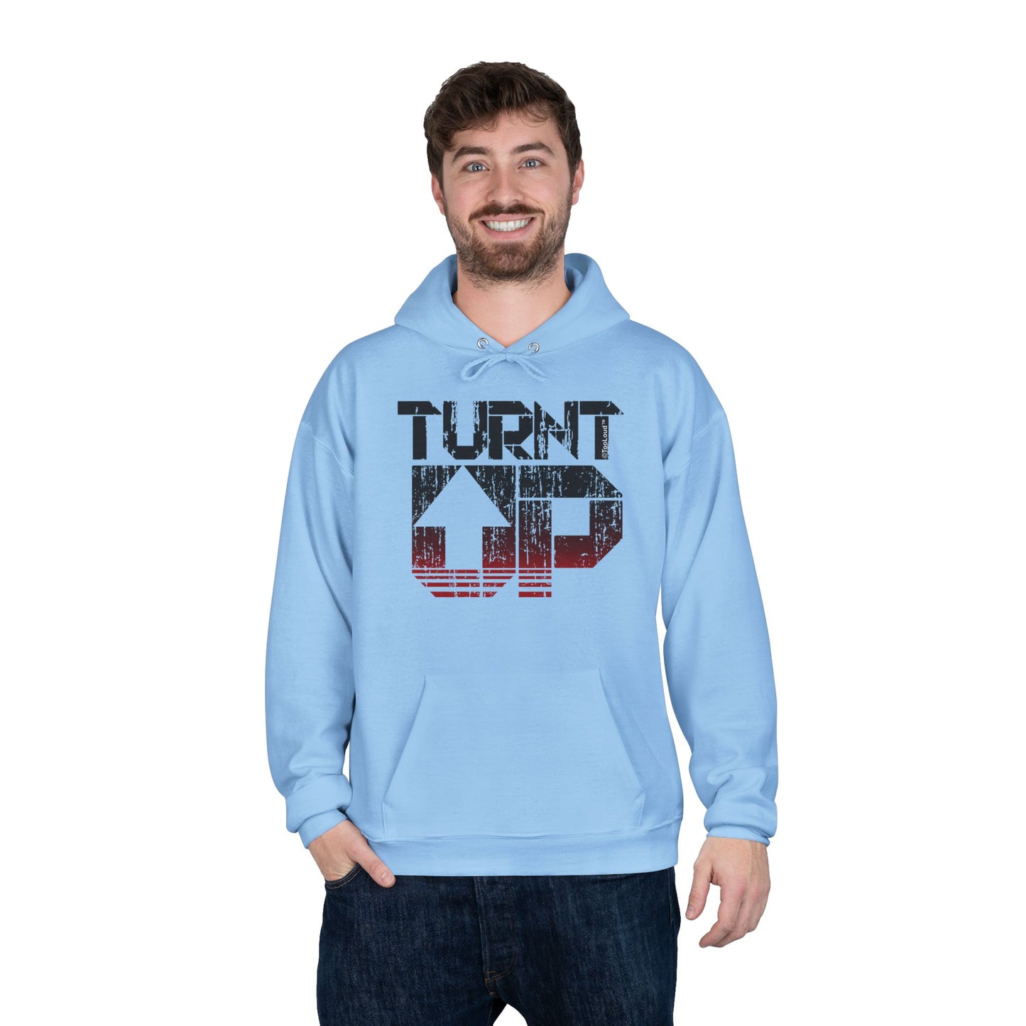 Turnt Up Distressed Unisex Hoodie Sweatshirt by TOOLOUD