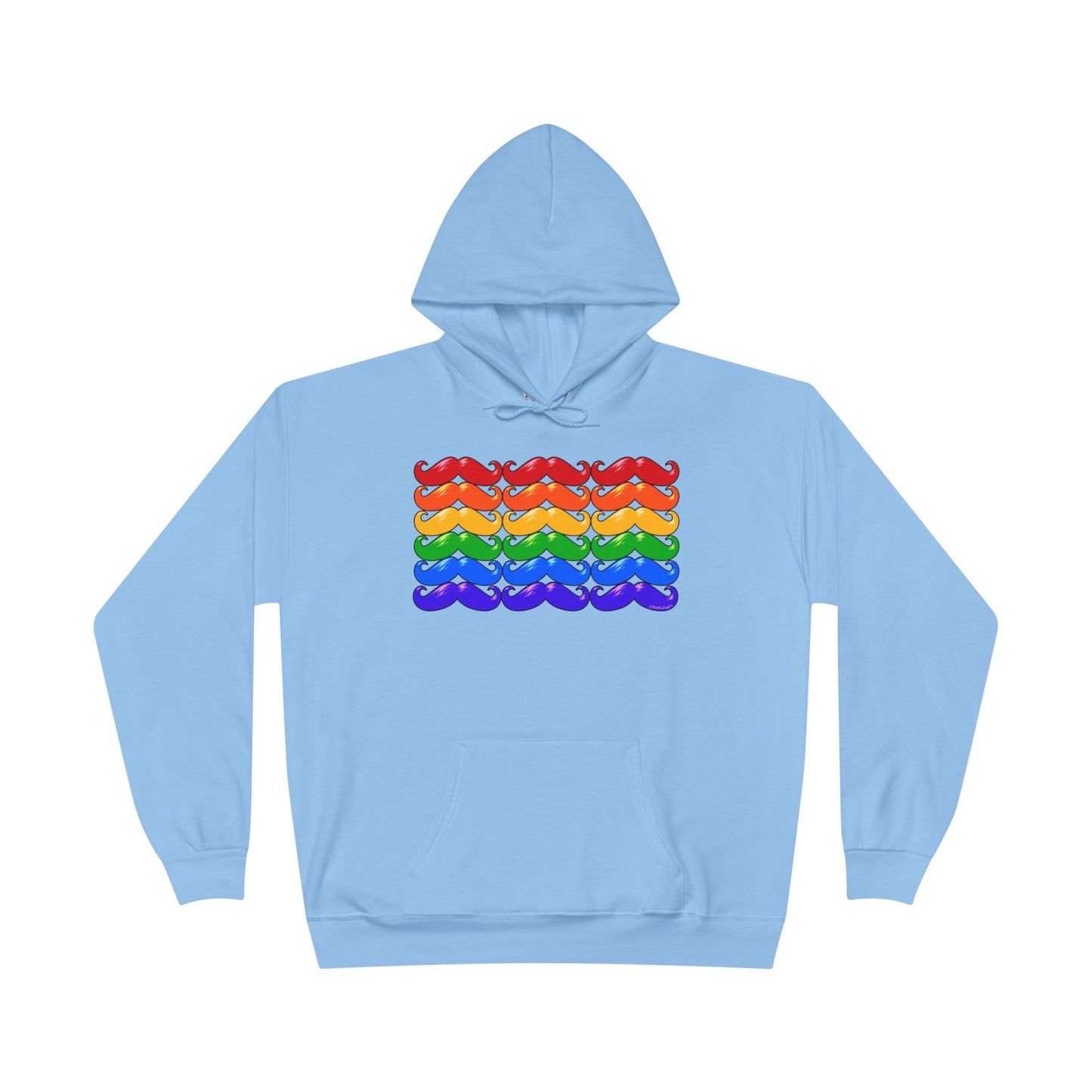 Rainbow Mustaches Gay Pride Flag Unisex Hoodie Sweatshirt by TOOLOUD