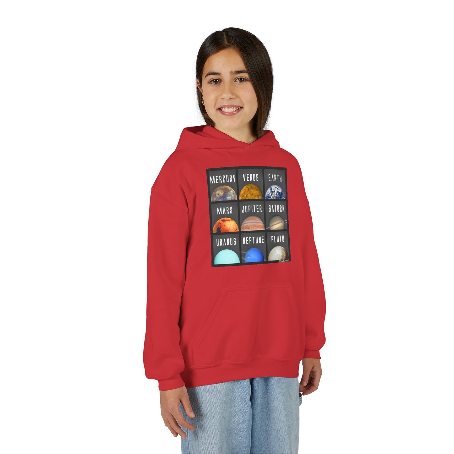 Solar System Squares Children's Youth Hoodie by TOOLOUD