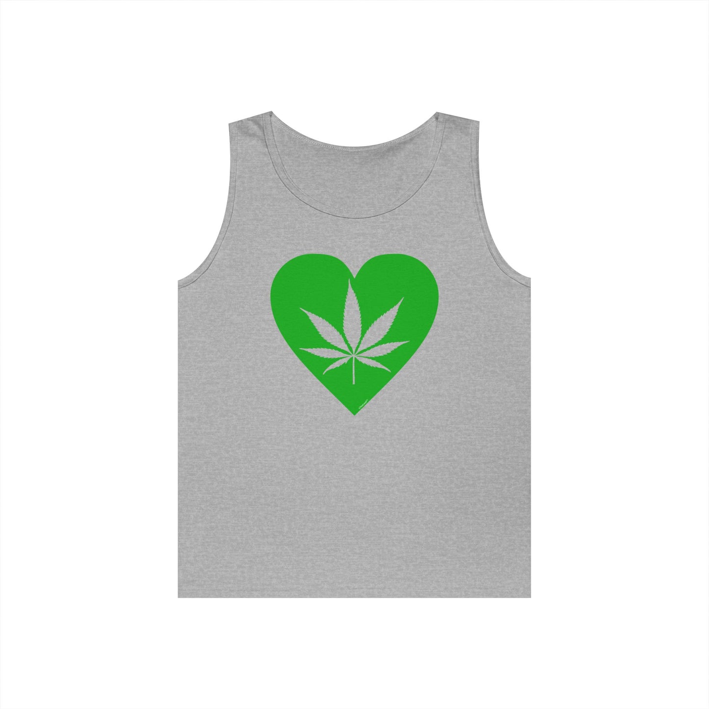 Marijuana Leaf Heart Green Adult Tank Top by TOOLOUD