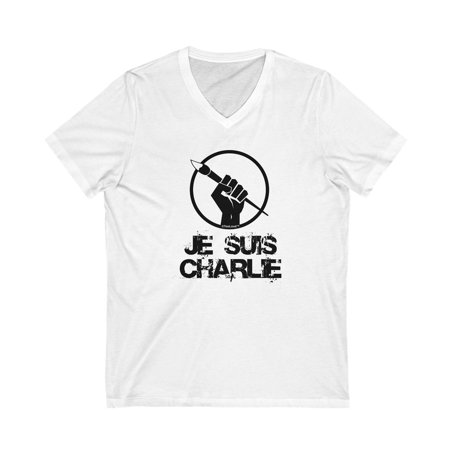 Je Suis Charlie Adult V-Neck T-Shirt By TOOLOUD