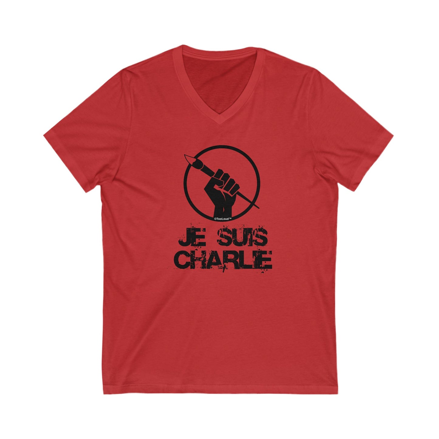 Je Suis Charlie Adult V-Neck T-Shirt By TOOLOUD
