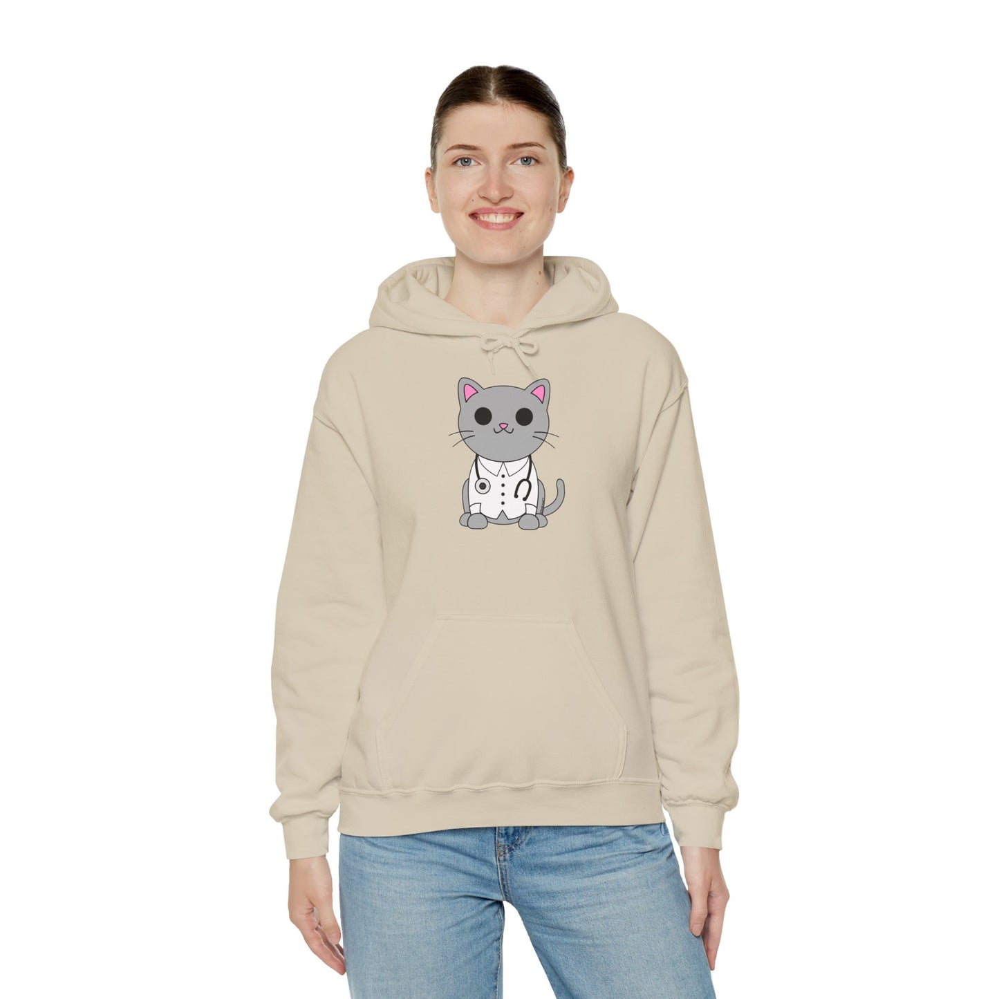 Dr. Cat MD - Cute Cat Design Unisex Hoodie Sweatshirt By TOOLOUD