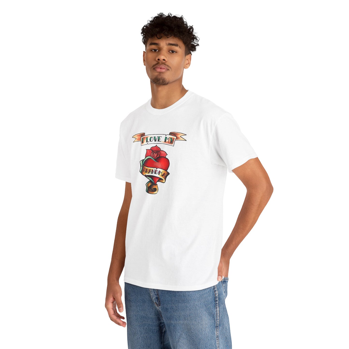 Heart Tattoo I Love My Grandma Adult T-Shirt by TOOLOUD