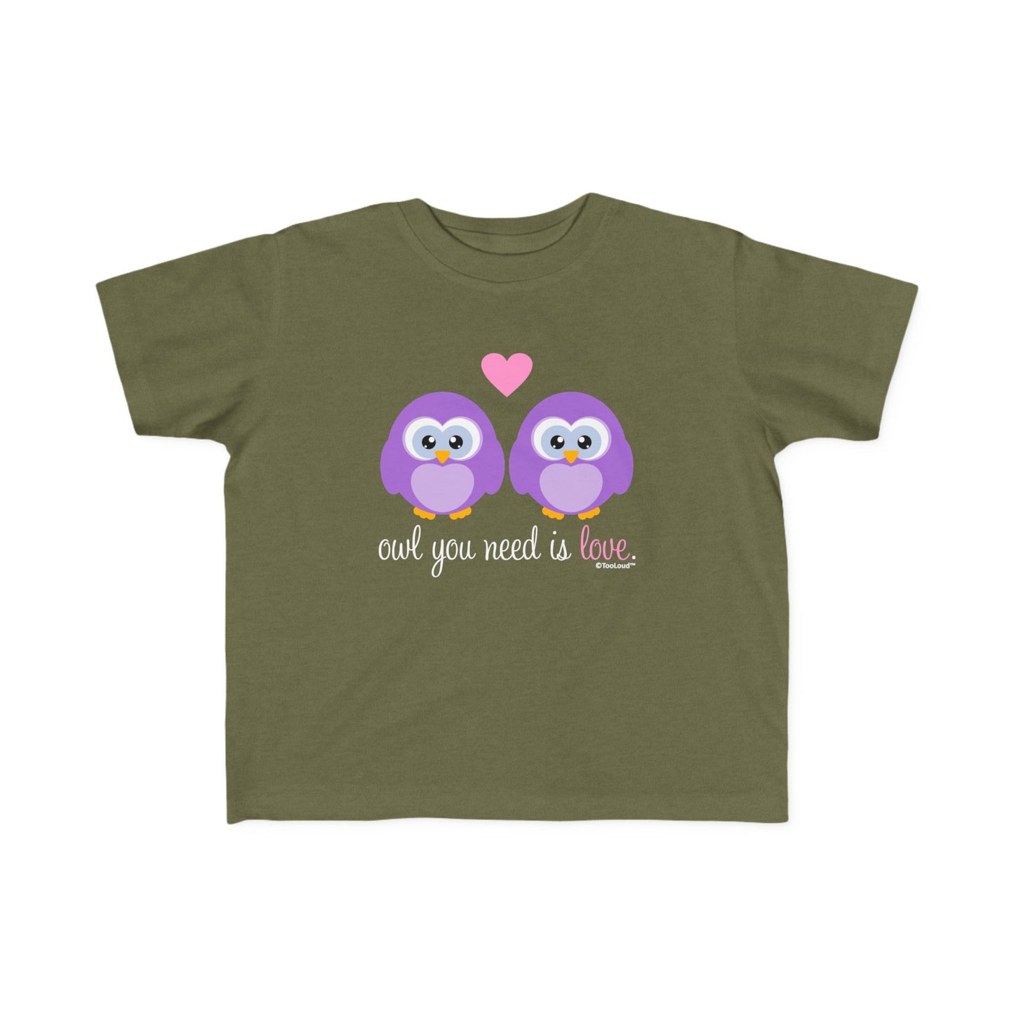 TOOLOUD Owl You Need is Love - Purple Owls Toddler Jersey T-Shirt (Dark)
