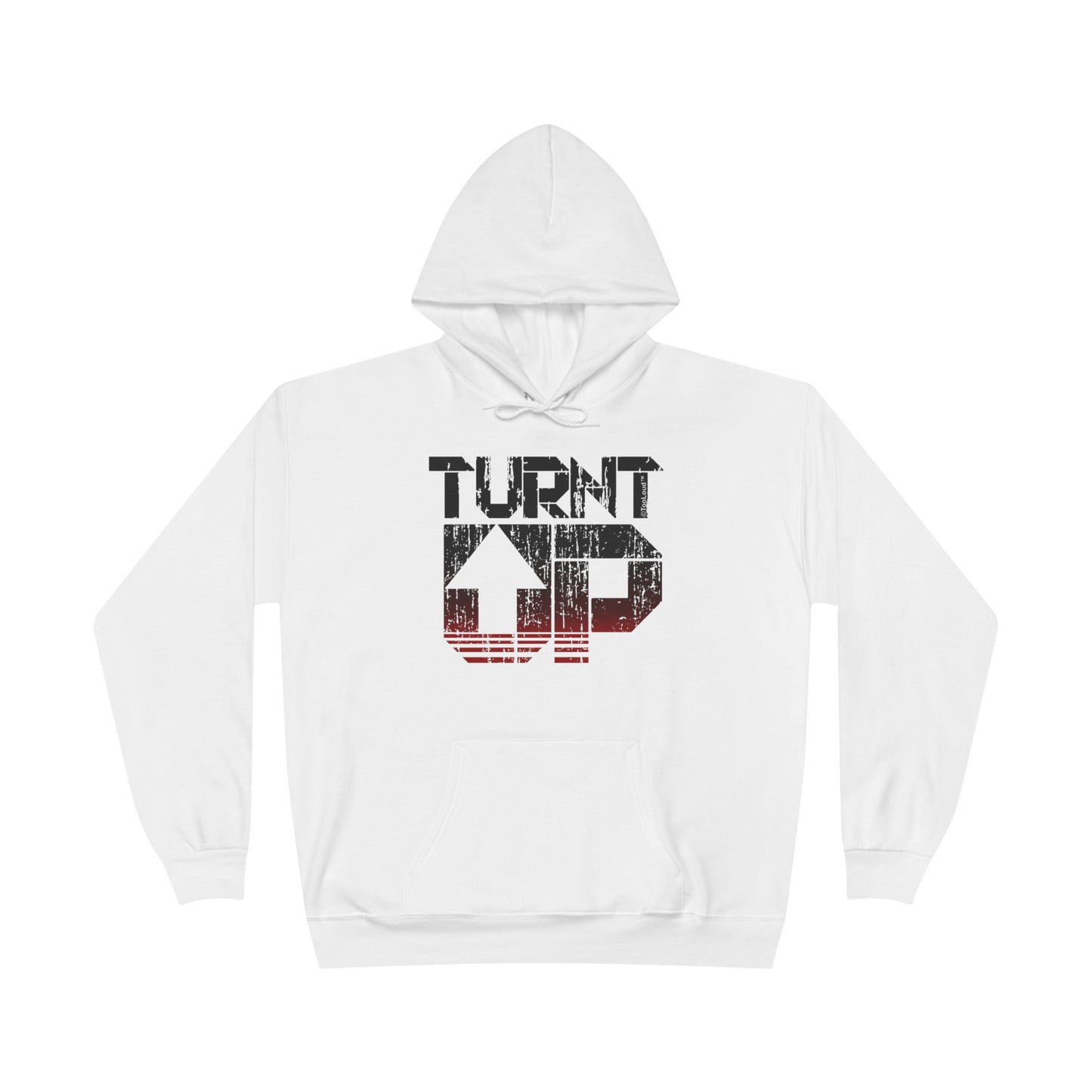 Turnt Up Distressed Unisex Hoodie Sweatshirt by TOOLOUD