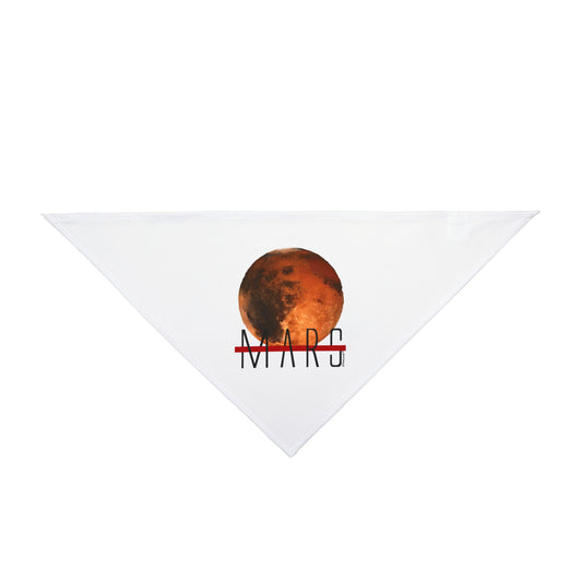 Planet Mars Text Printed White Dog/Pet Bandana 2 sizes by TOOLOUD