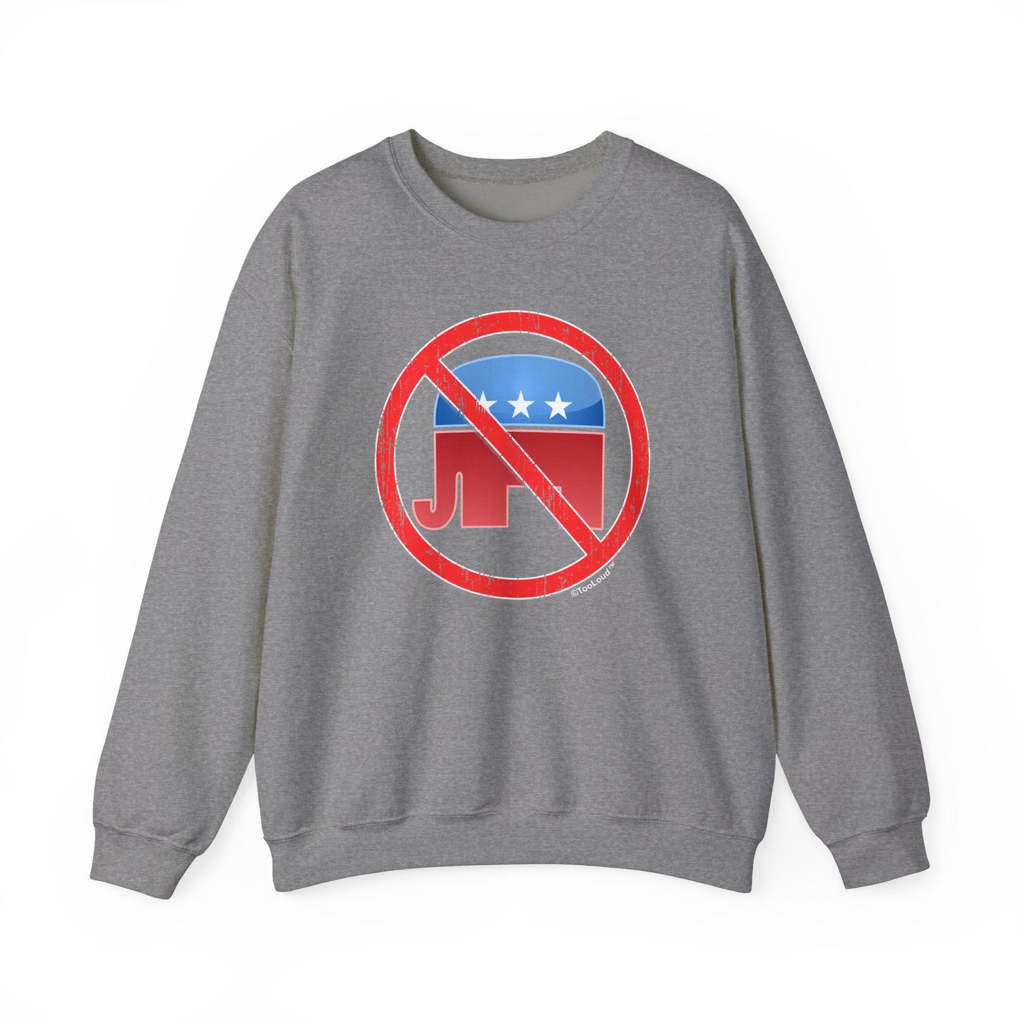 Distressed No Republicans Sign Adult Dark Sweatshirt by TOOLOUD