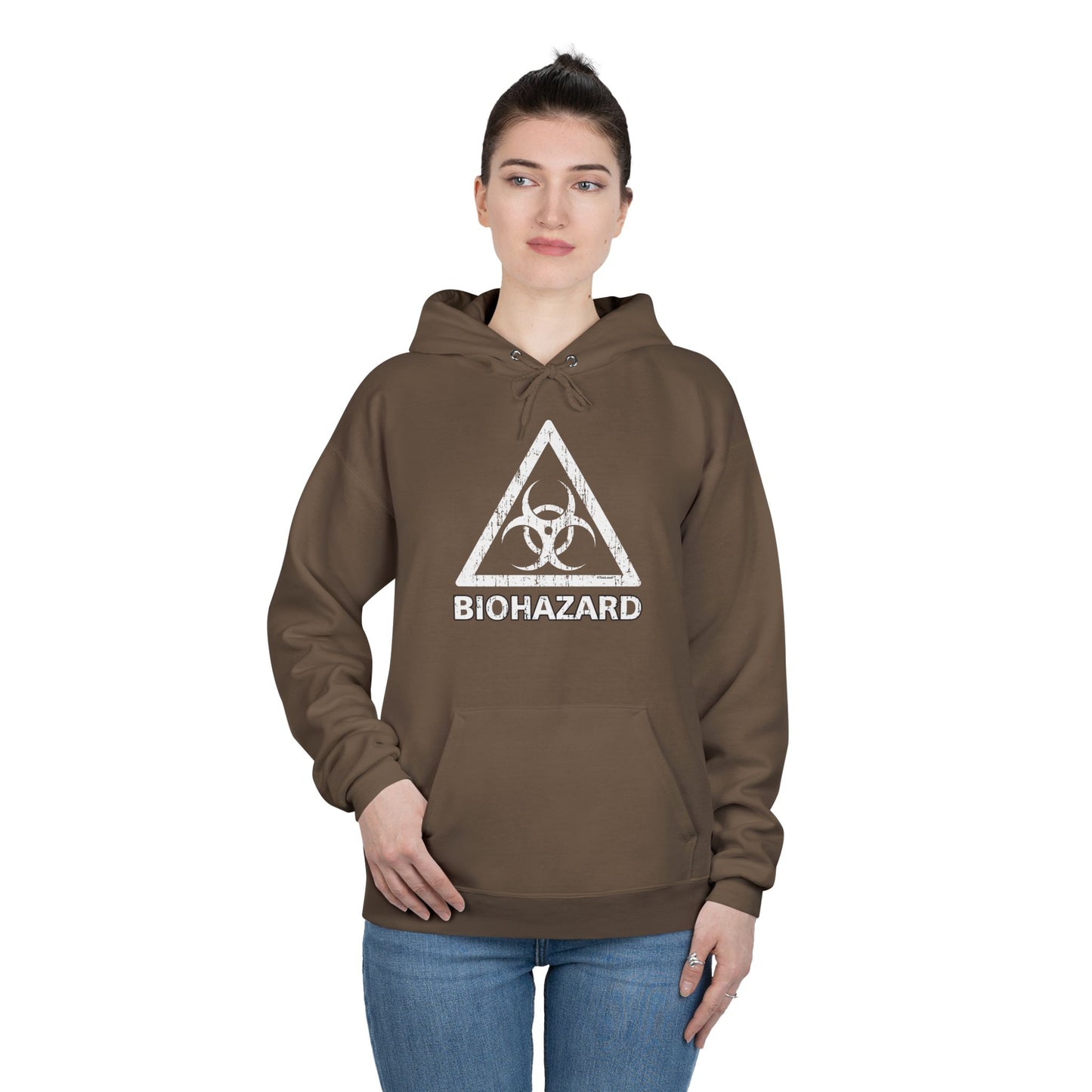 Biohazard Sign Distressed Dark Pullover Hoodie Sweatshirt by TOOLOUD