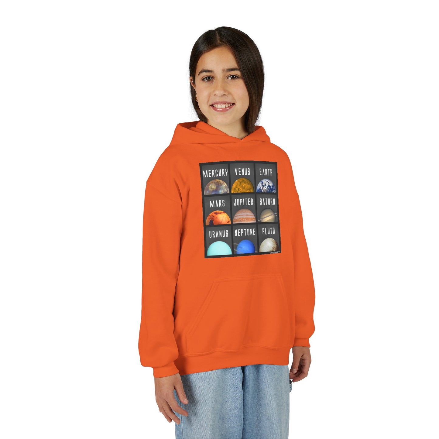 Solar System Squares Children's Youth Hoodie by TOOLOUD