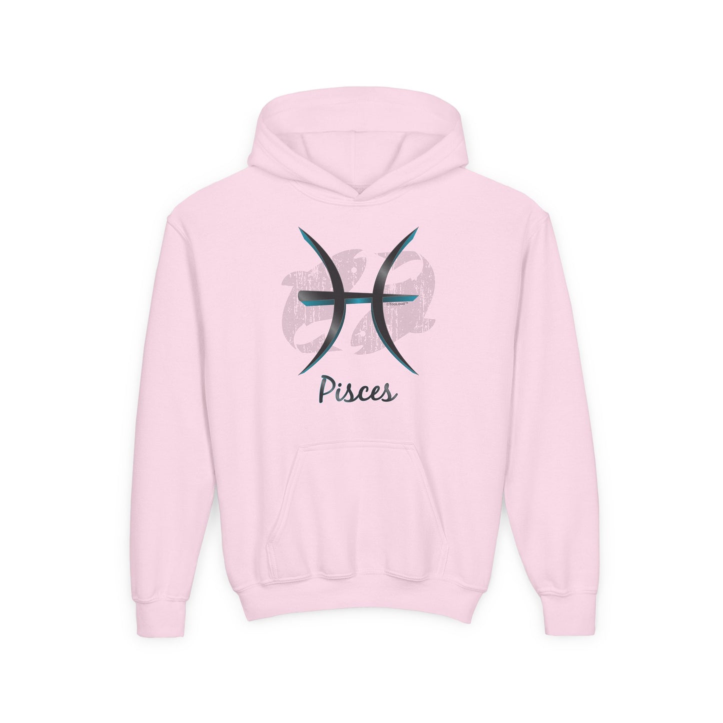 Pisces Symbol Youth Unisex Children's Hoodie by TOOLOUD