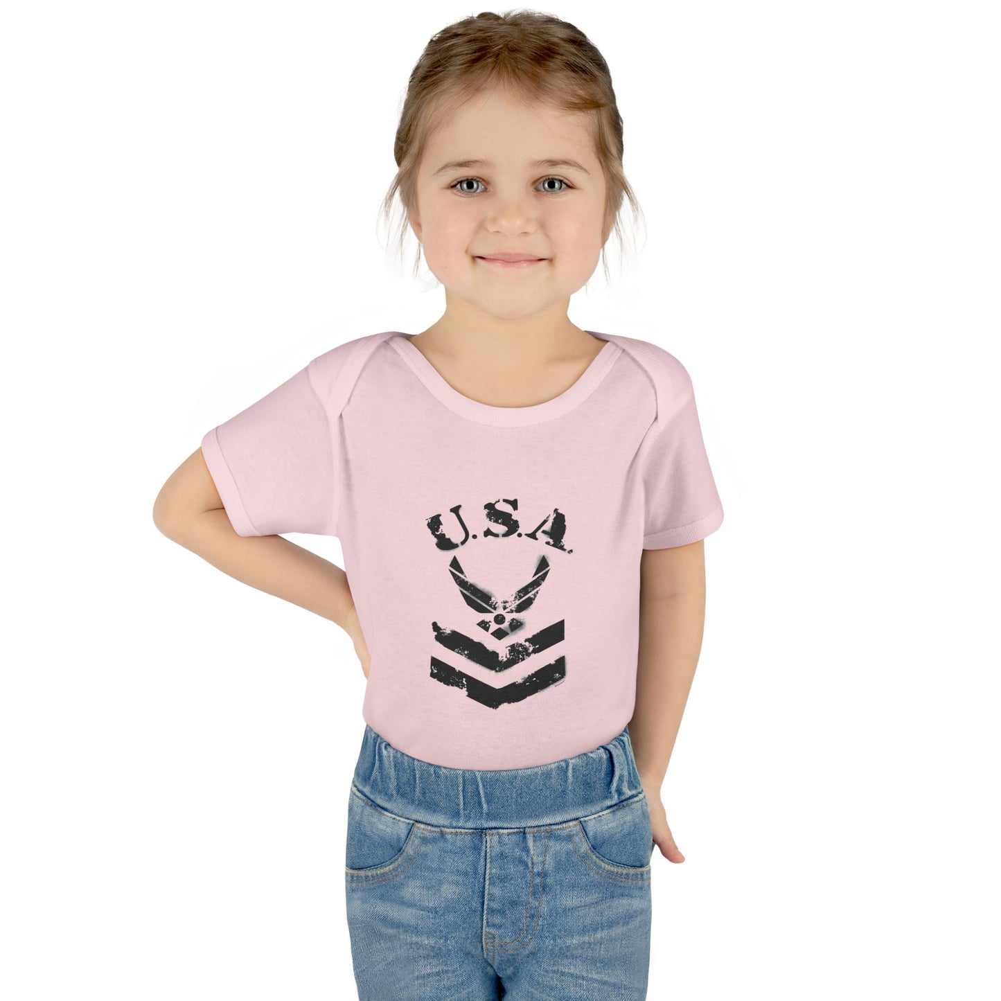 USA Military Air Force Stencil Logo Infant One Piece Bodysuit by TOOLOUD™