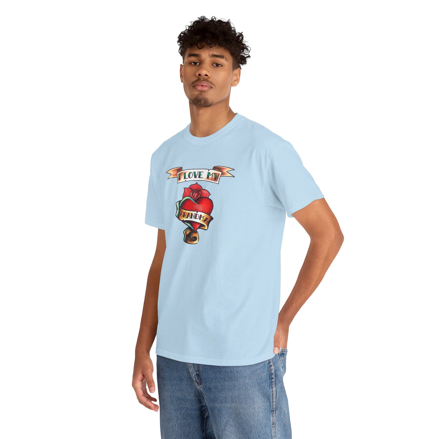 Heart Tattoo I Love My Grandma Adult T-Shirt by TOOLOUD