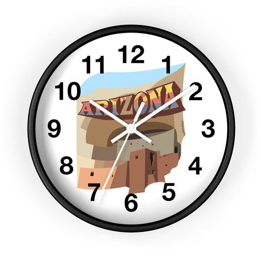 Arizona Montezuma Castle 10" Round Wall Clock with Numbers by TOOLOUD