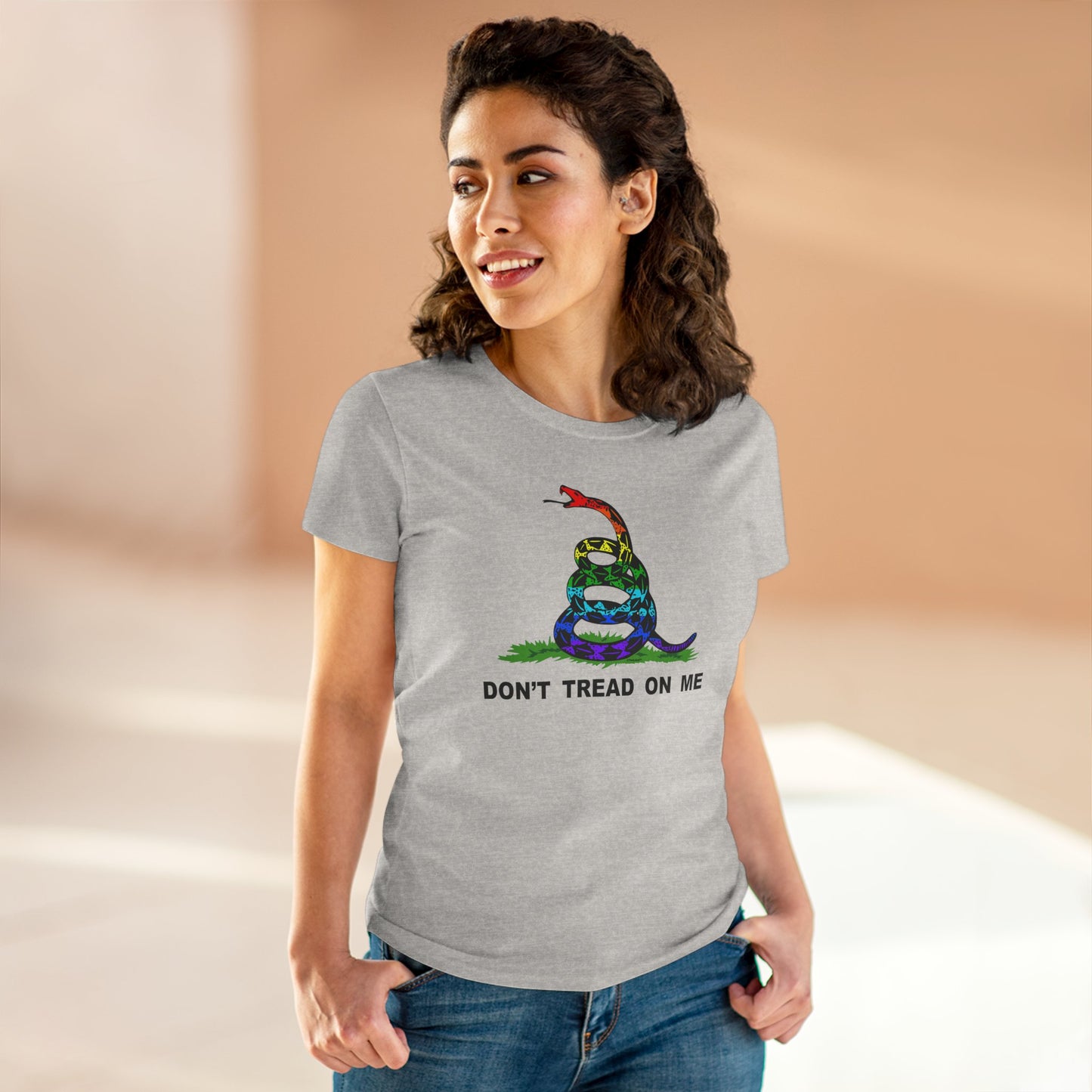 LGBT Freedom Rainbow Don't Tread on Me Women's T-Shirt by TOOLOUD
