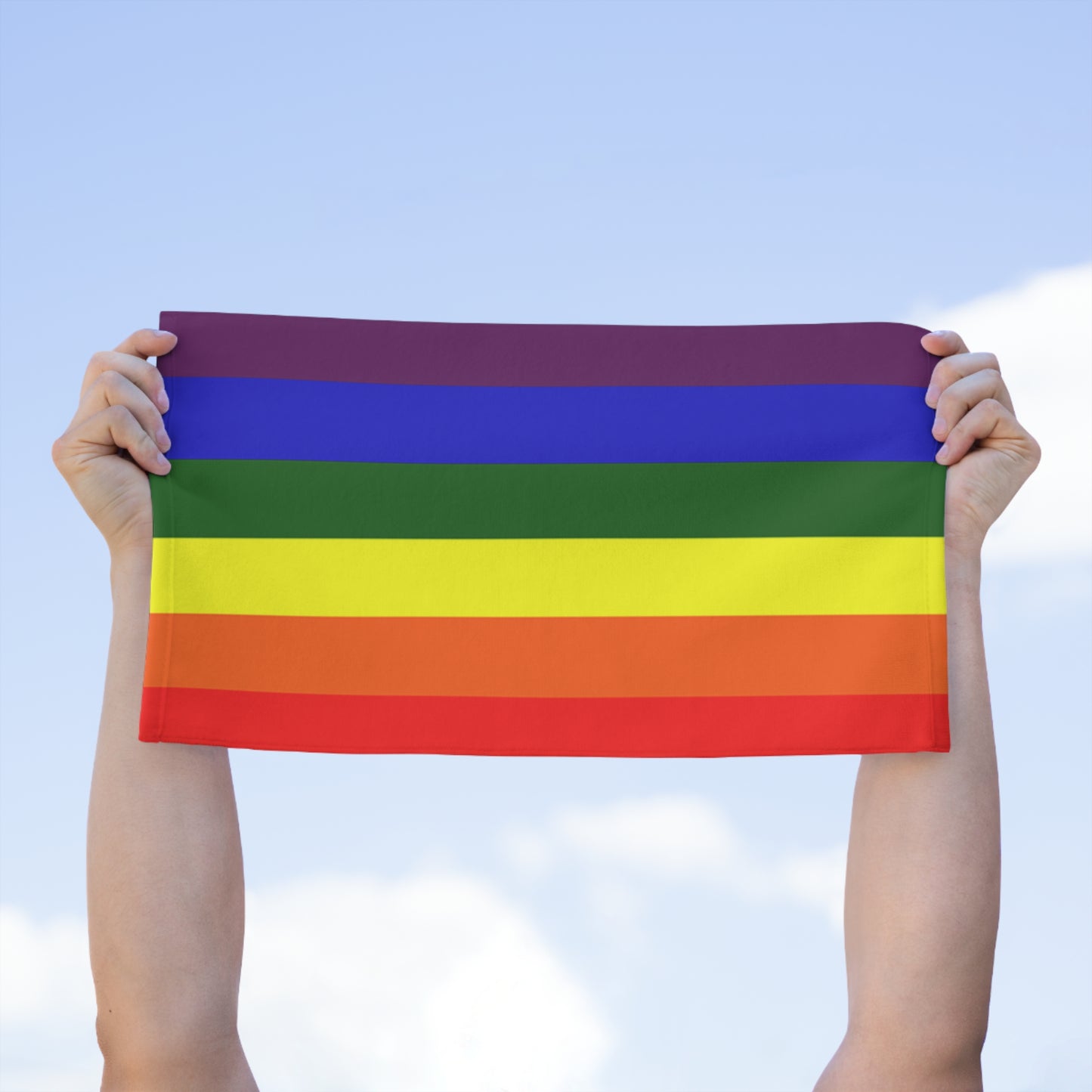 Rainbow Vertical Gay Pride Flag Micro Terry Sport Towel 11 x8 All Over Print