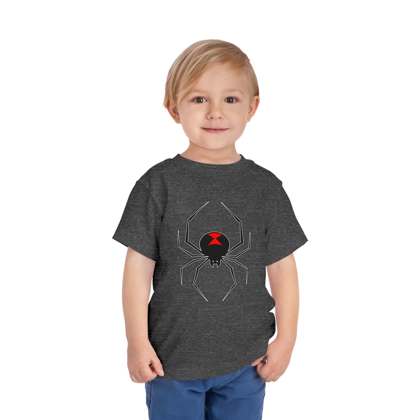Black Widow Spider Design Toddler Dark T-Shirt by TOOLOUD